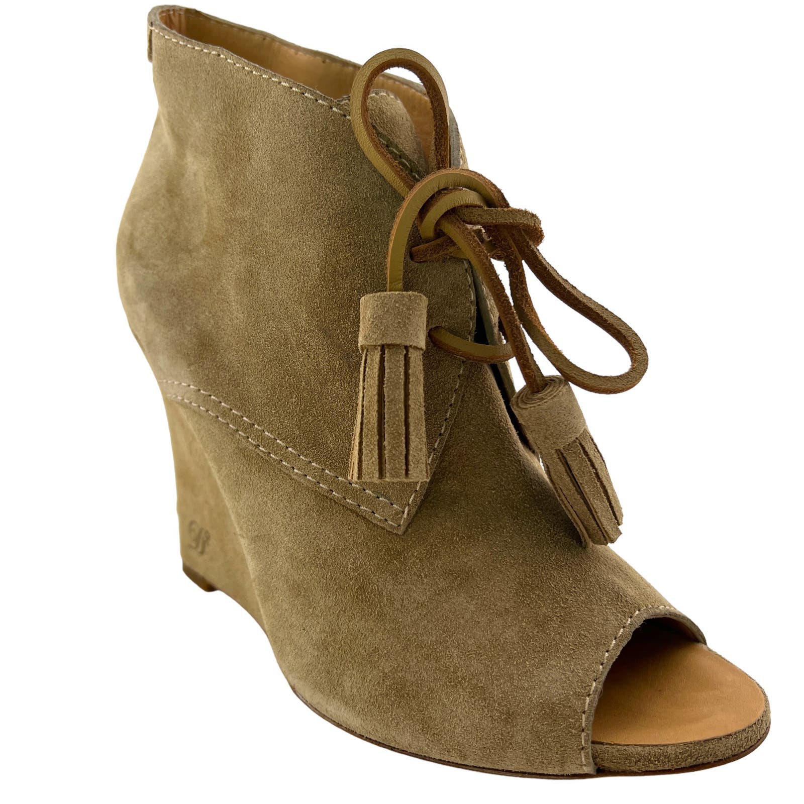 Dsquared2 Women US 7 and US 9 Booties Suede Leather Peep Toe Wedge Heels