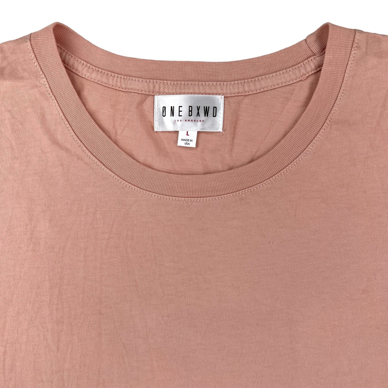 ONE BXWD Los Angeles Men US L Salmon Pink Cotton T-Shirt