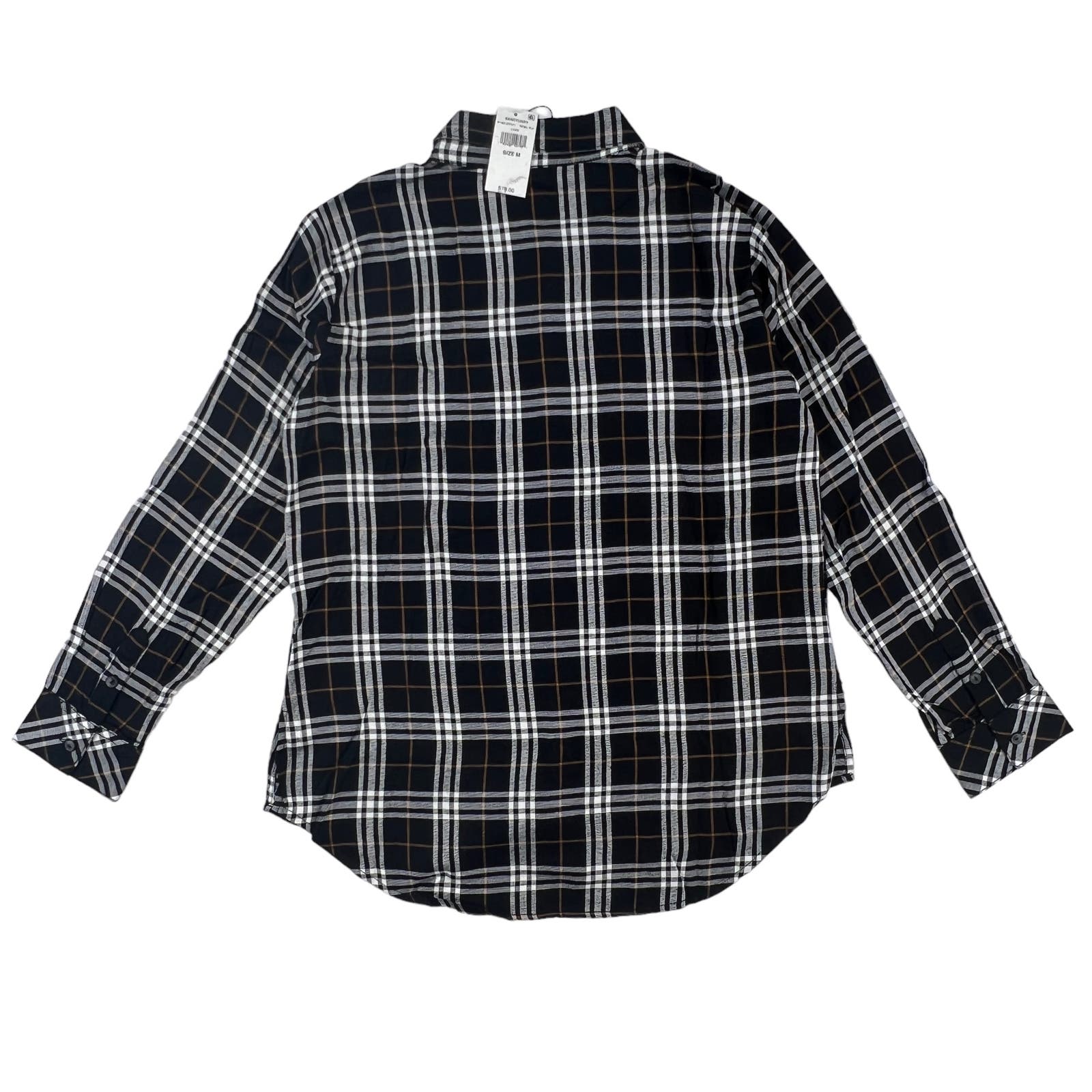 Sanctuary Men Black Plaid Shirt US M Long Sleeve Button Down