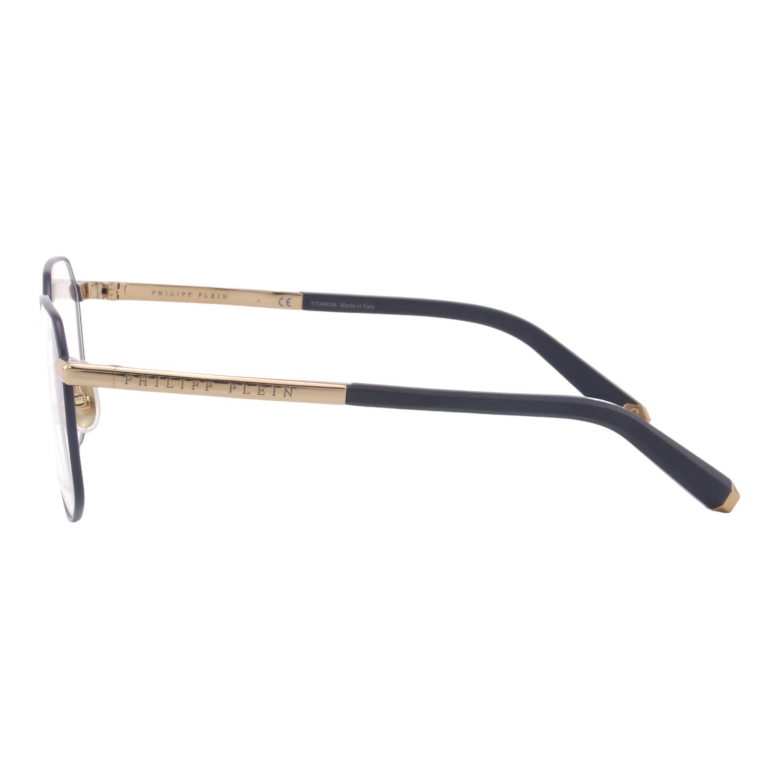 Men Glasses VPP020M-02A8 Navy & Gold Titanium Optical Square Frame