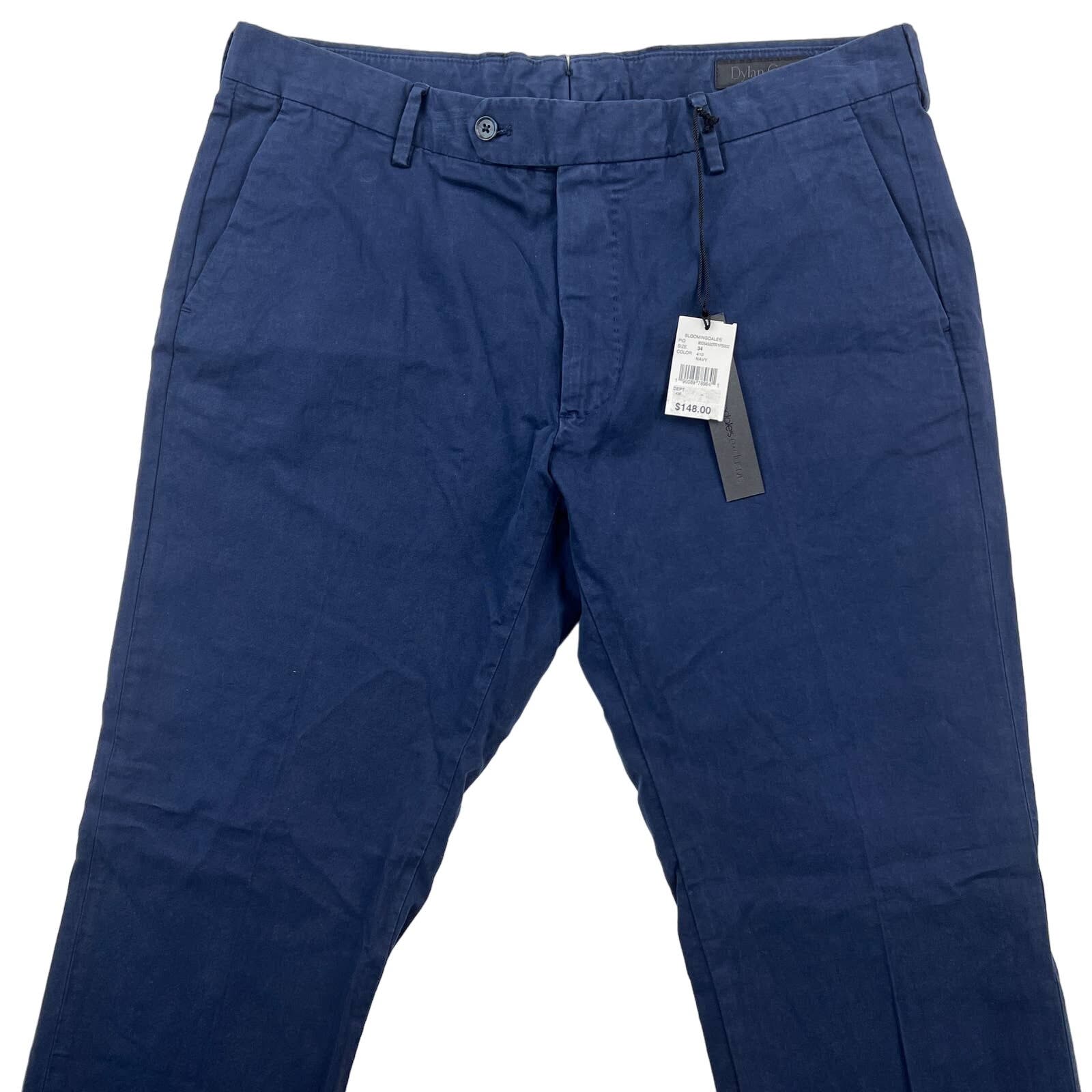 Dylan Gray Men Navy Blue Chinos Pants US 34 Classic Straight