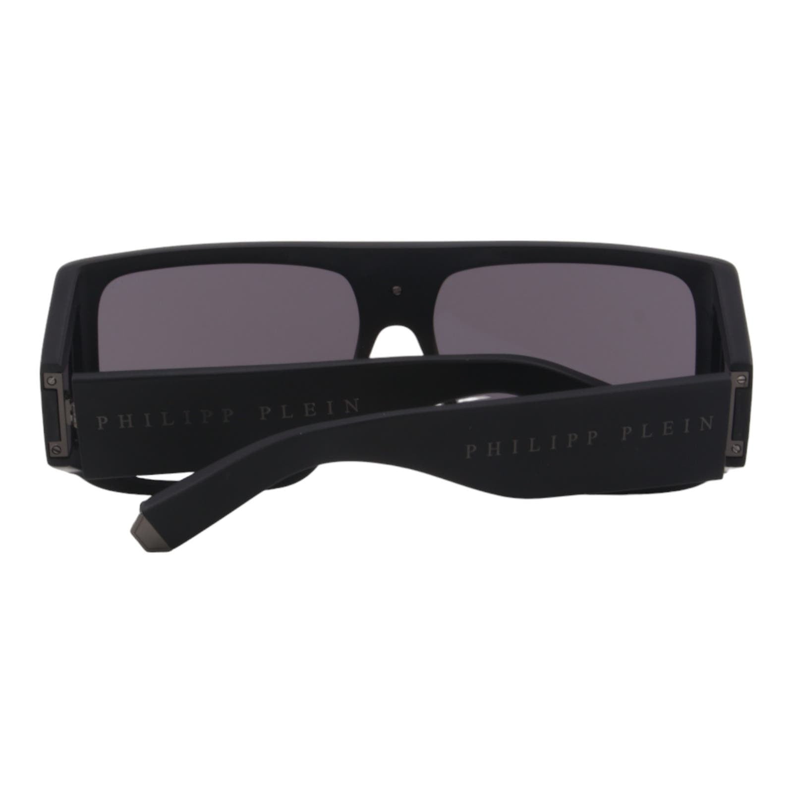 Men Rectangular Sunglasses SPP014M-703X Black & Silver Shield
