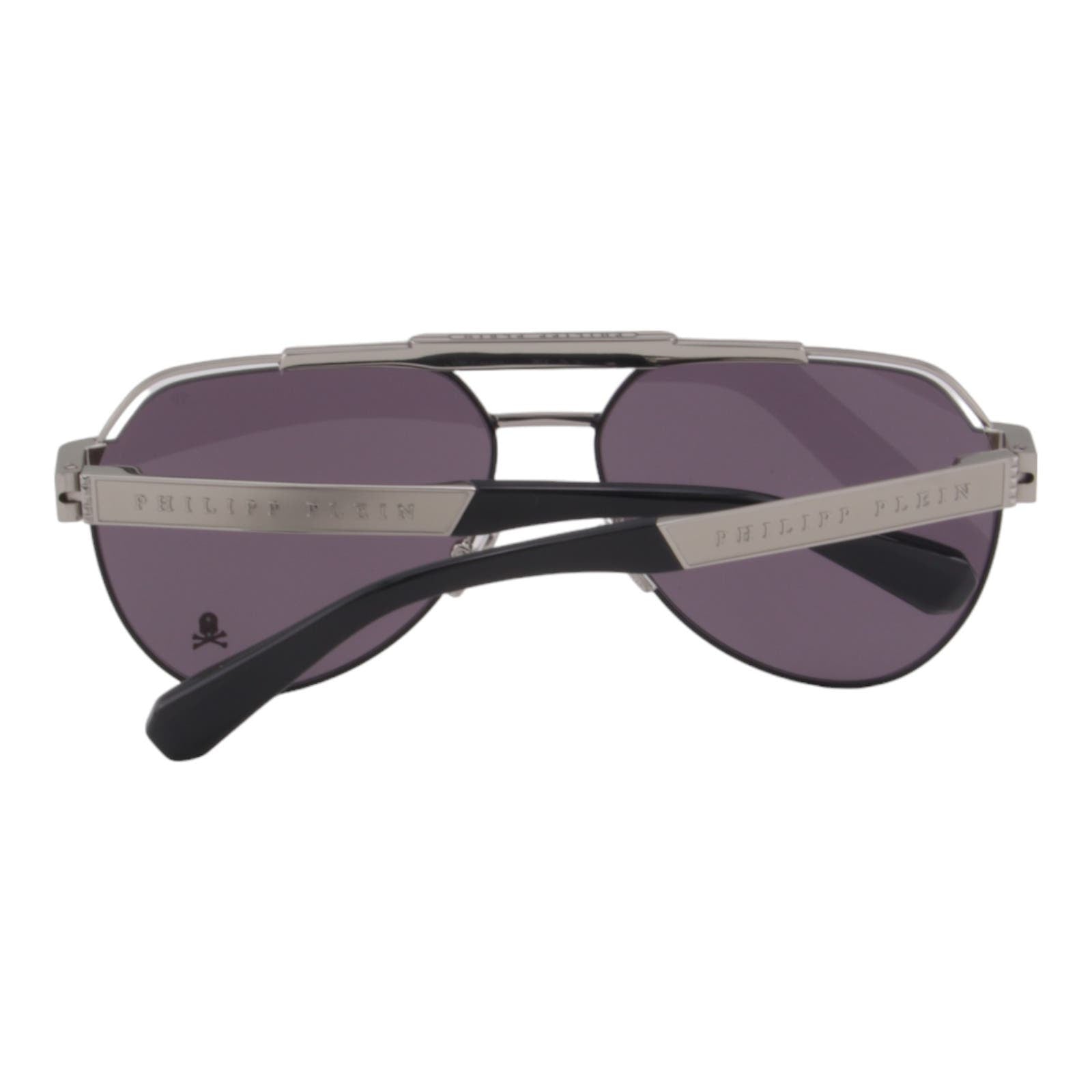 Men Aviator Sunglasses SPP073M-0583 Black Silver Metal Frame & Gray Lens