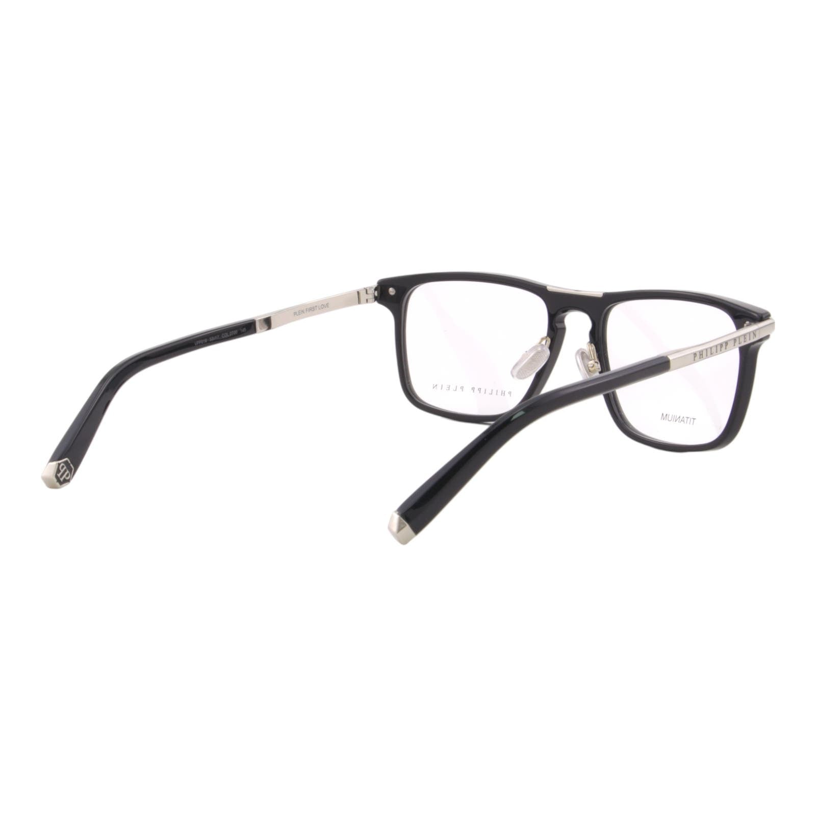 Men Glasses VPP019M-0700 Black Square & Silver Titanium Frame