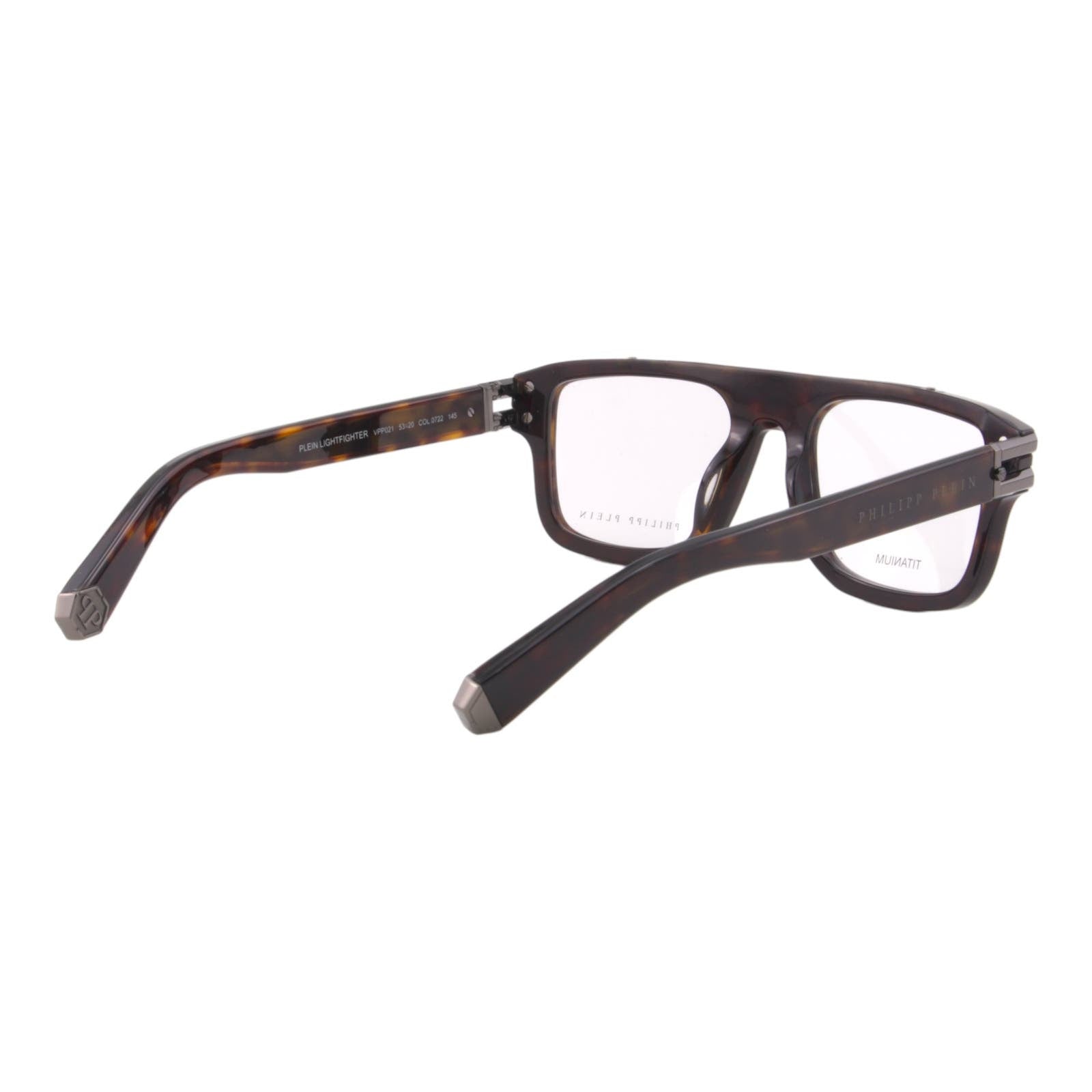 Men Square Glasses VPP021M-0722 Havana Brown Gunmetal Titanium Optical Frame