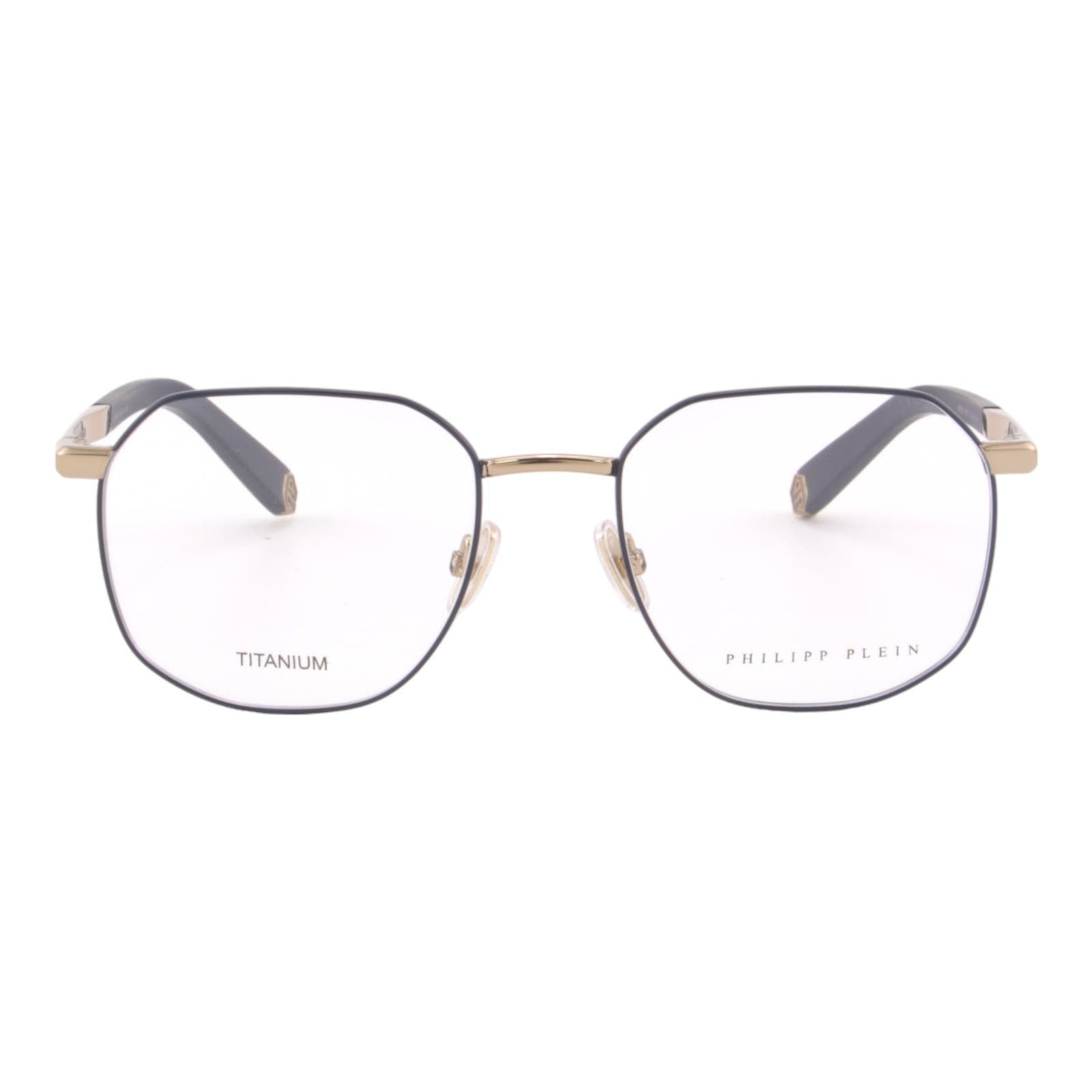 Men Glasses VPP020M-02A8 Navy & Gold Titanium Optical Square Frame