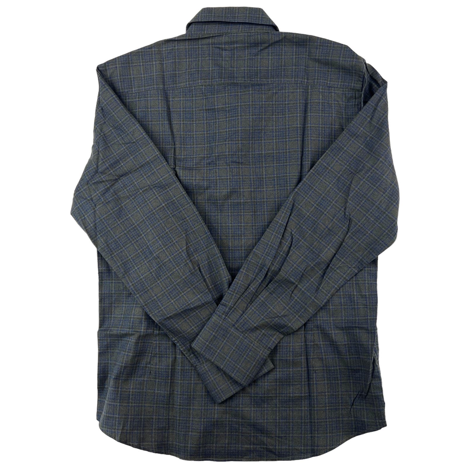 Dylan Gray Men Gray Olive Plaid Button Down US L Long Sleeve