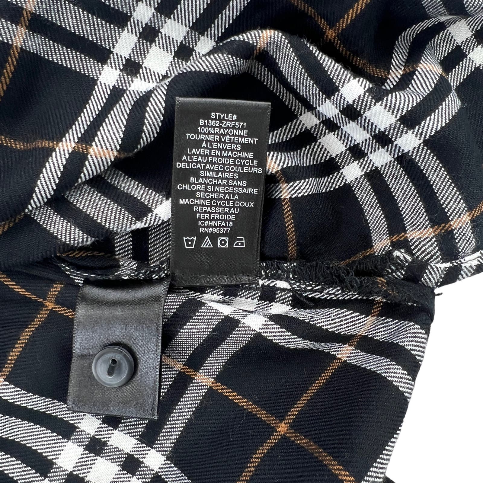 Sanctuary Men Black Plaid Shirt US M Long Sleeve Button Down