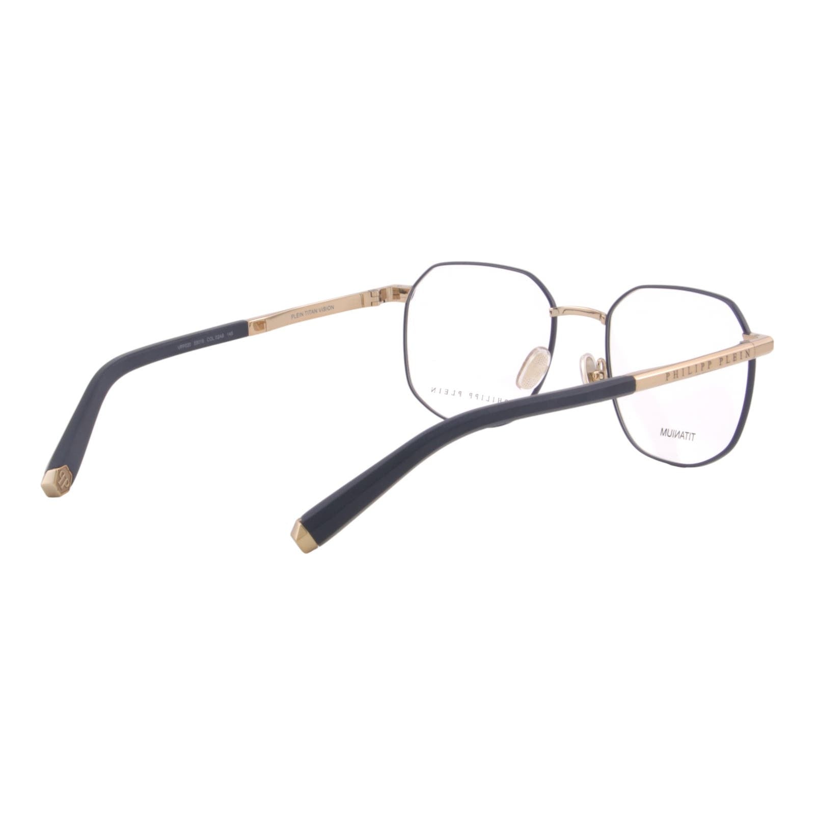 Men Glasses VPP020M-02A8 Navy & Gold Titanium Optical Square Frame