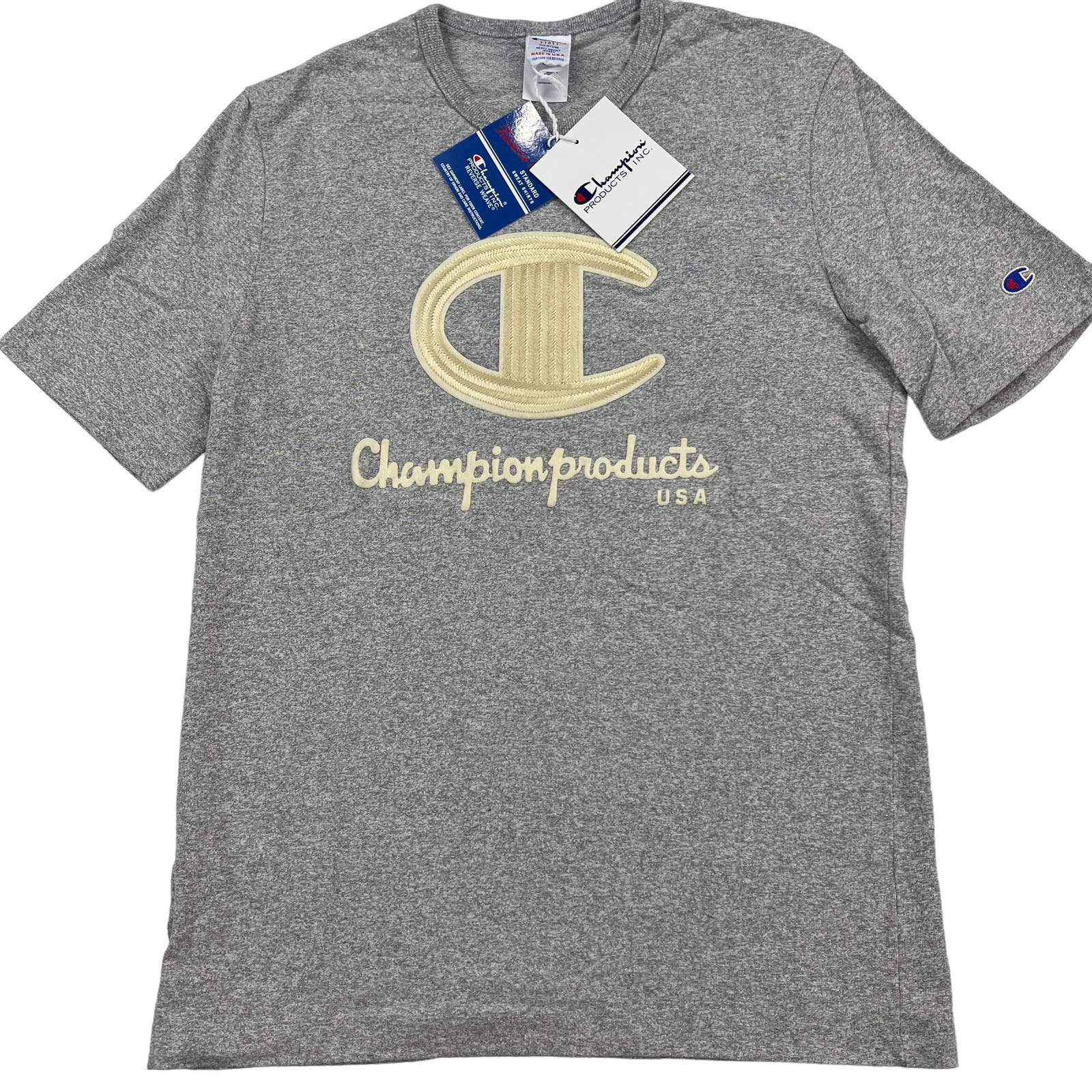 Champion Men Gray T-Shirt US M Heavyweight Jersey