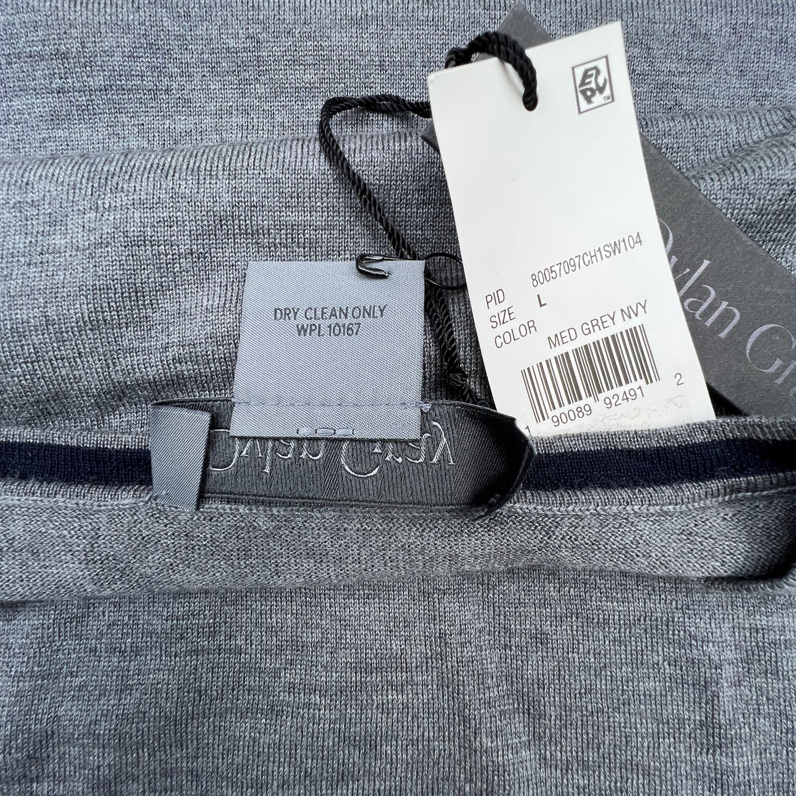 Dylan Gray Men Grey Sweatshirt US L Crew Neck Long Sleeve
