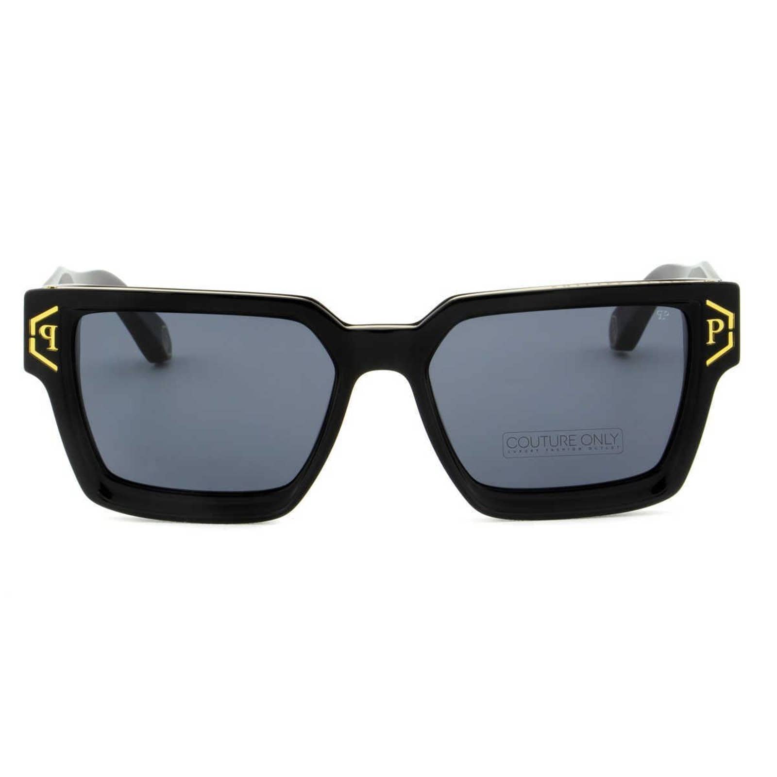 Men Black Square Sunglasses SPP005M-0700 Black & Gray