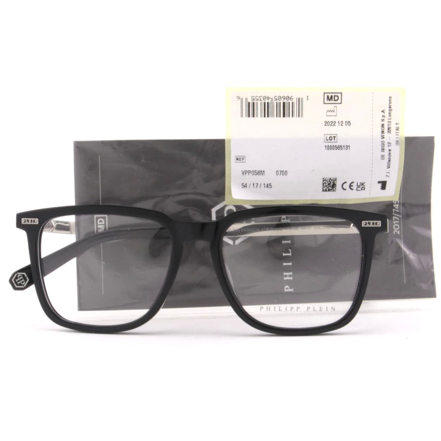 Men Square Glasses VPP058M-0700 Black Panthos Optical Frame