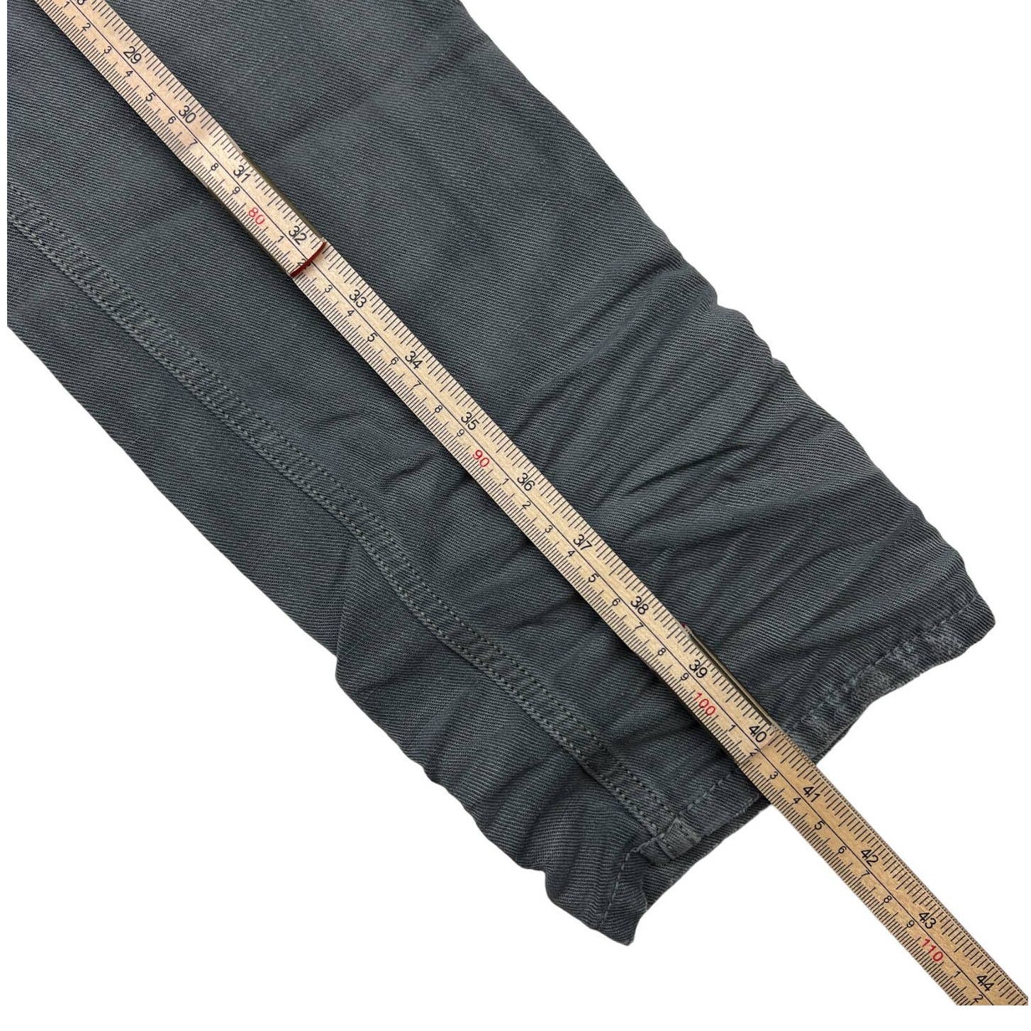 Diesel Men Grey Jeans Slim Fit US 27 Buttons Linen Cotton