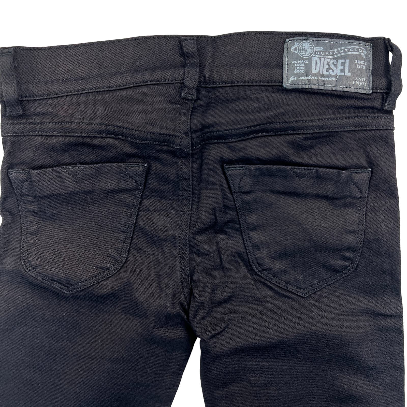 Diesel Livier Women Black Stretch Pants US 25 Super Slim Leggings