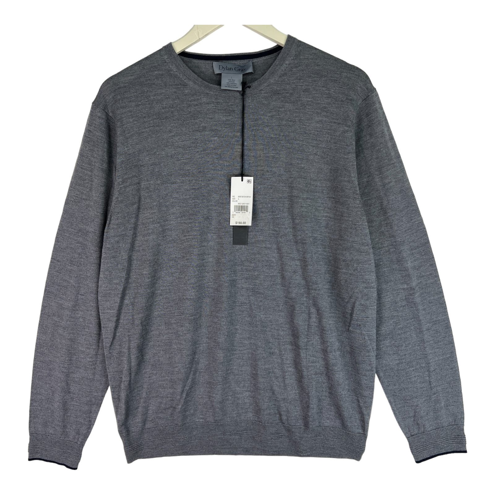 Dylan Gray Men Grey Sweatshirt US L Crew Neck Long Sleeve