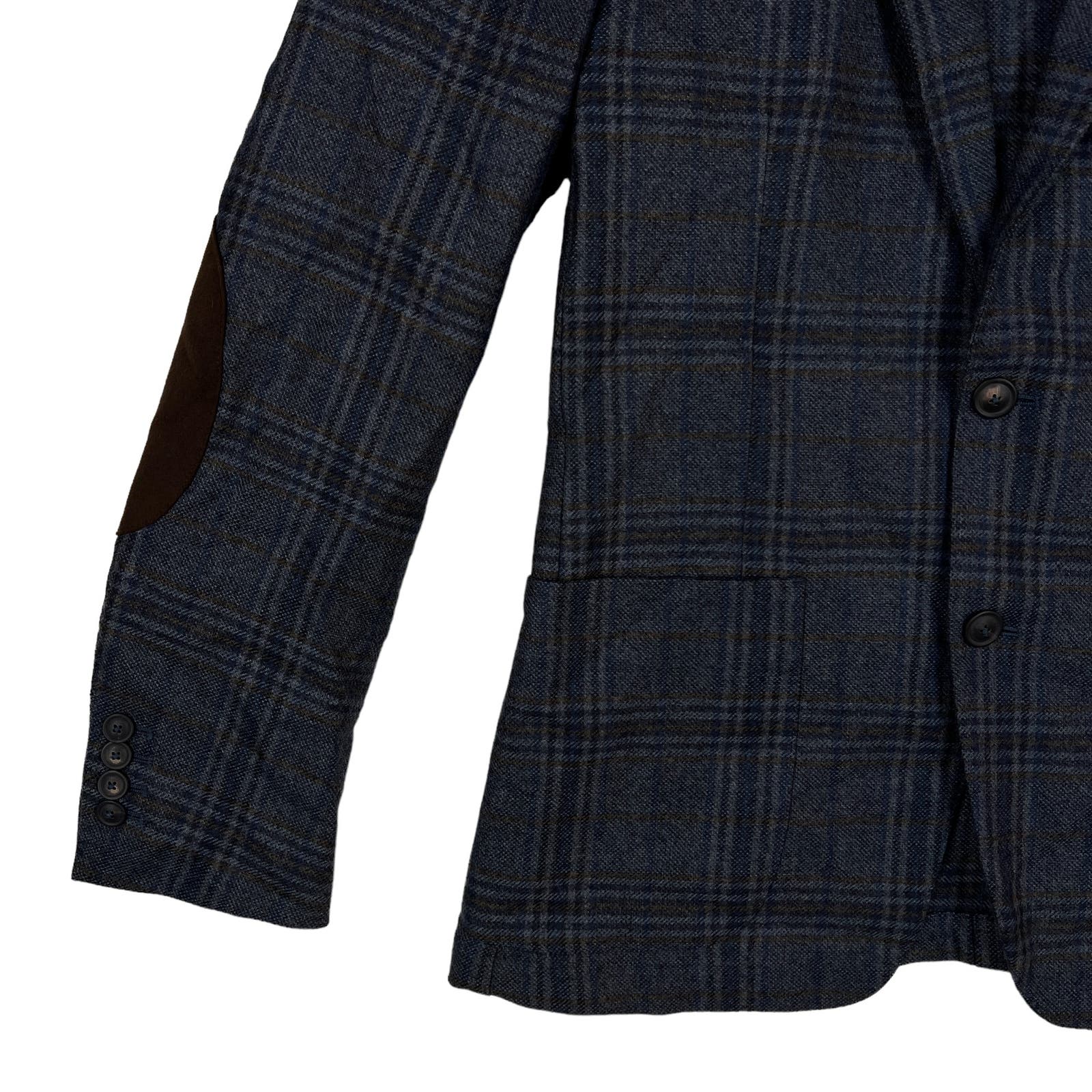 Dylan Gray Men Grey Blue Check Suit US 38R Jacket Blazer Long Sleeve