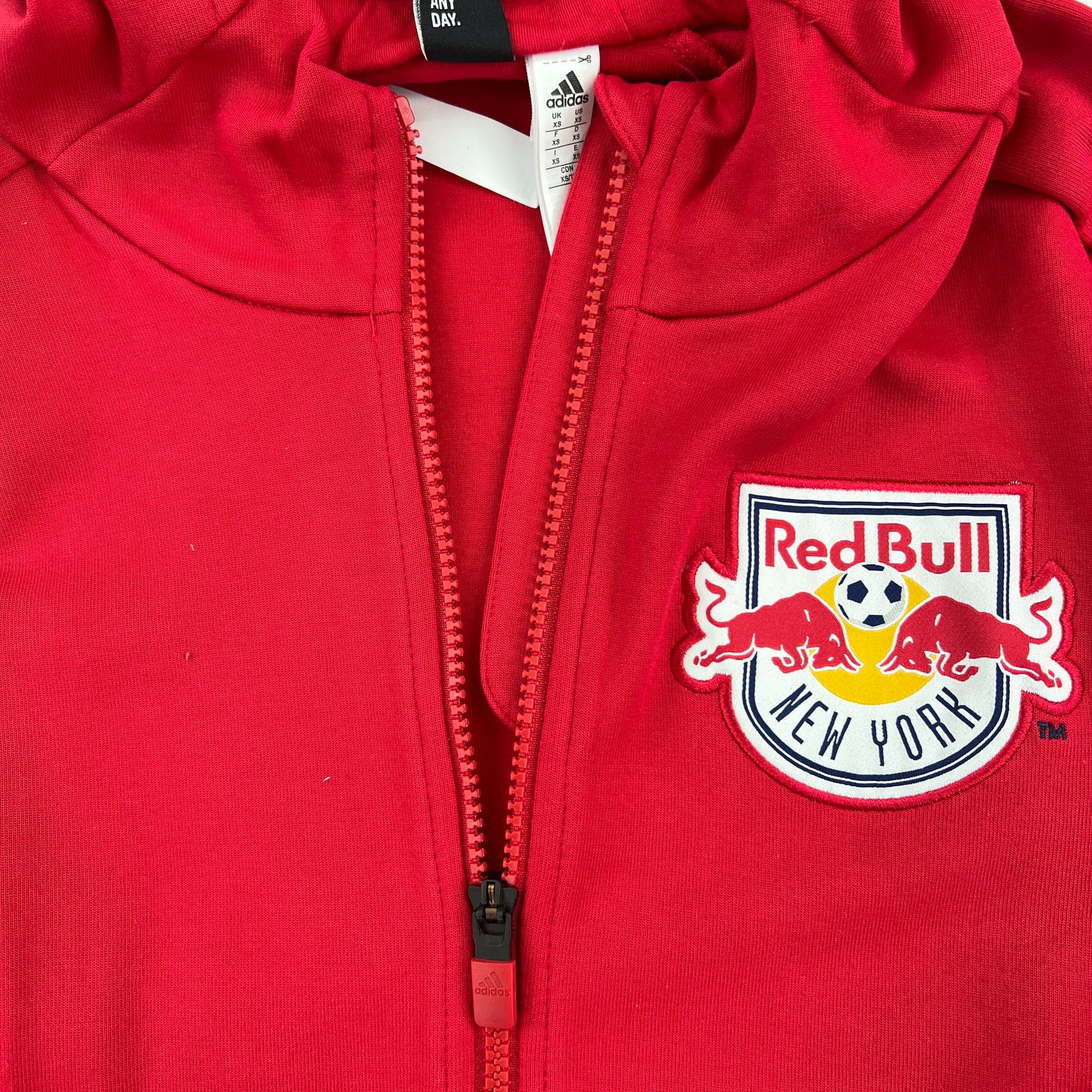 Adidas Red Bull Men Red Jacket US XS Full Zip Long Sleeve Hoodie