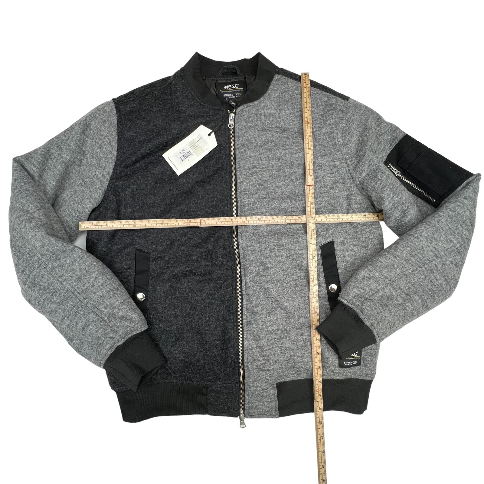 Wesc Mumel Men US M Melange Grey Jacket Flannel Bomber