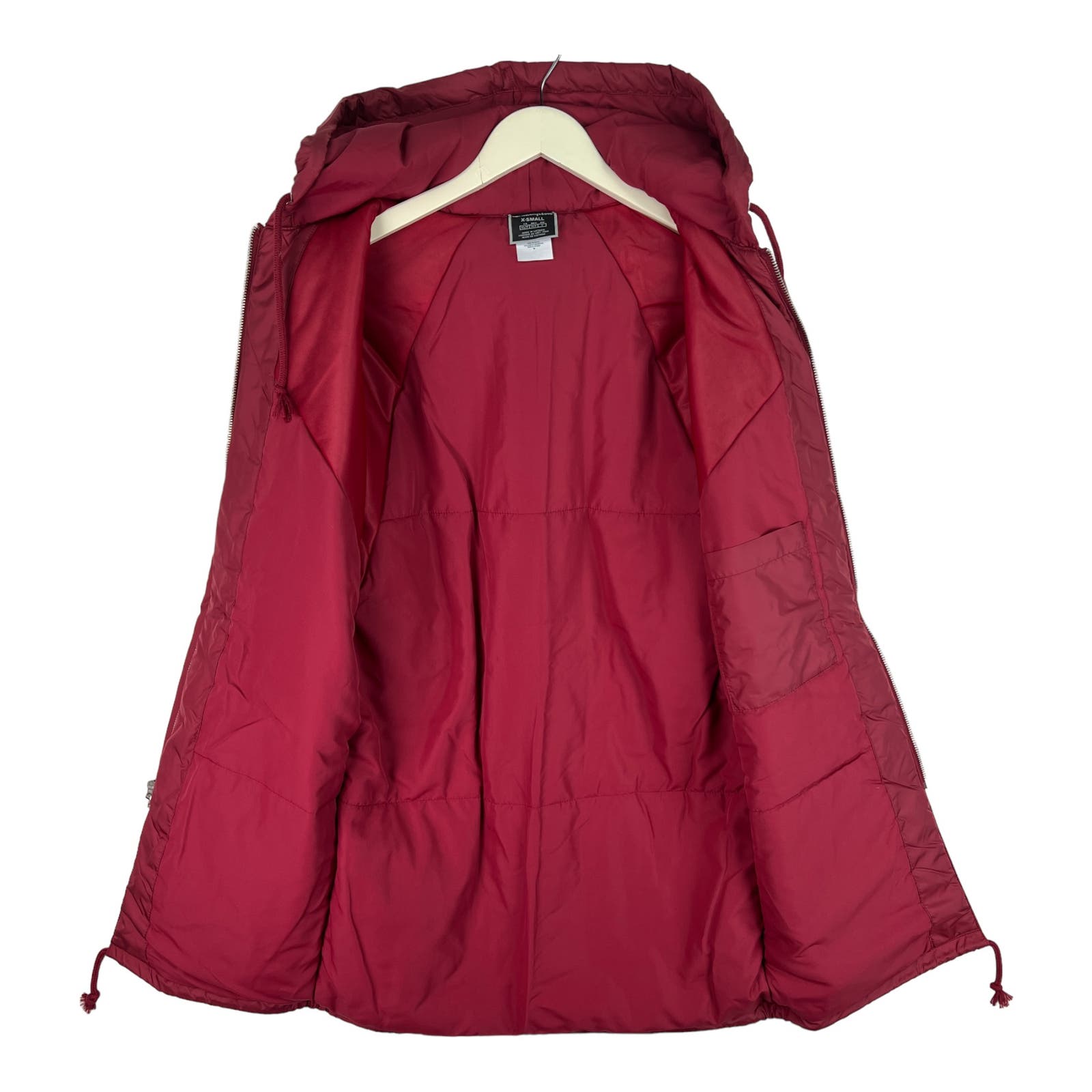 Champion Woman Red Long Jacket US XS Sport Casual Hooded