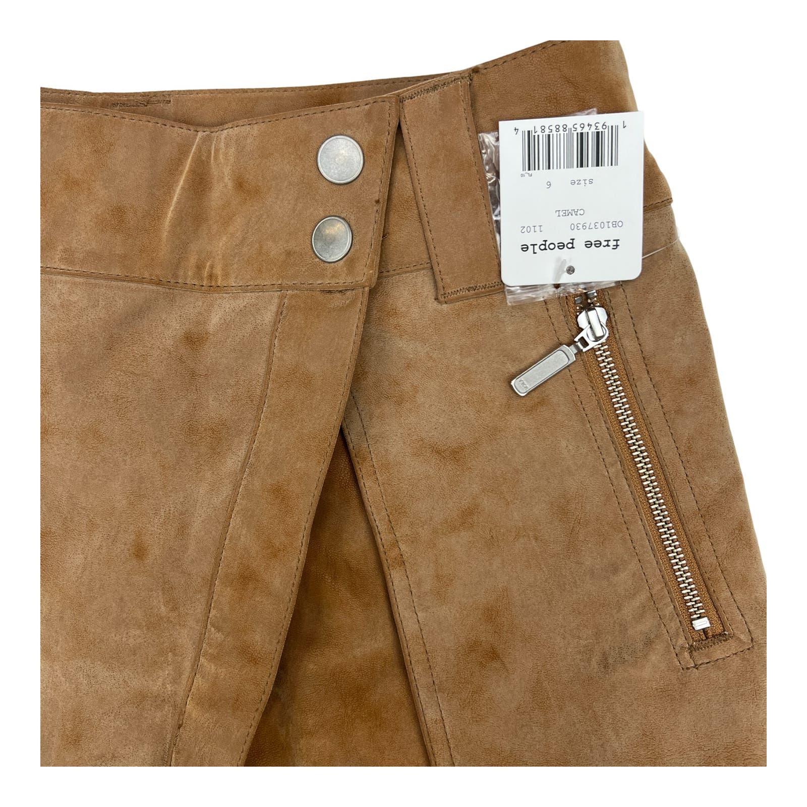 Free People Women Camel Brown Skirt US 6 Faux Wrap