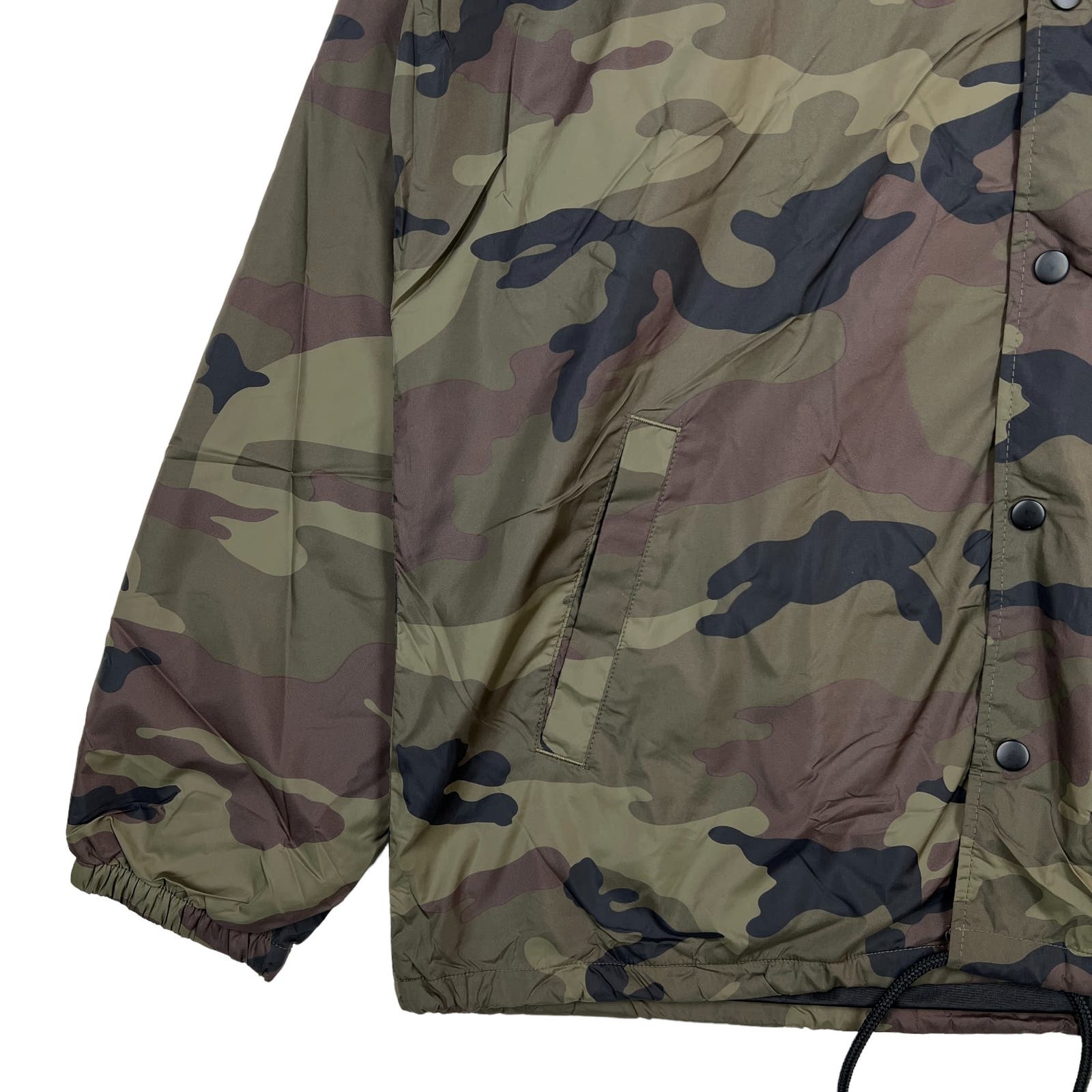 Smith Men Coaches Jacket US S Snap Front Olive Camo Windbreaker Beimar