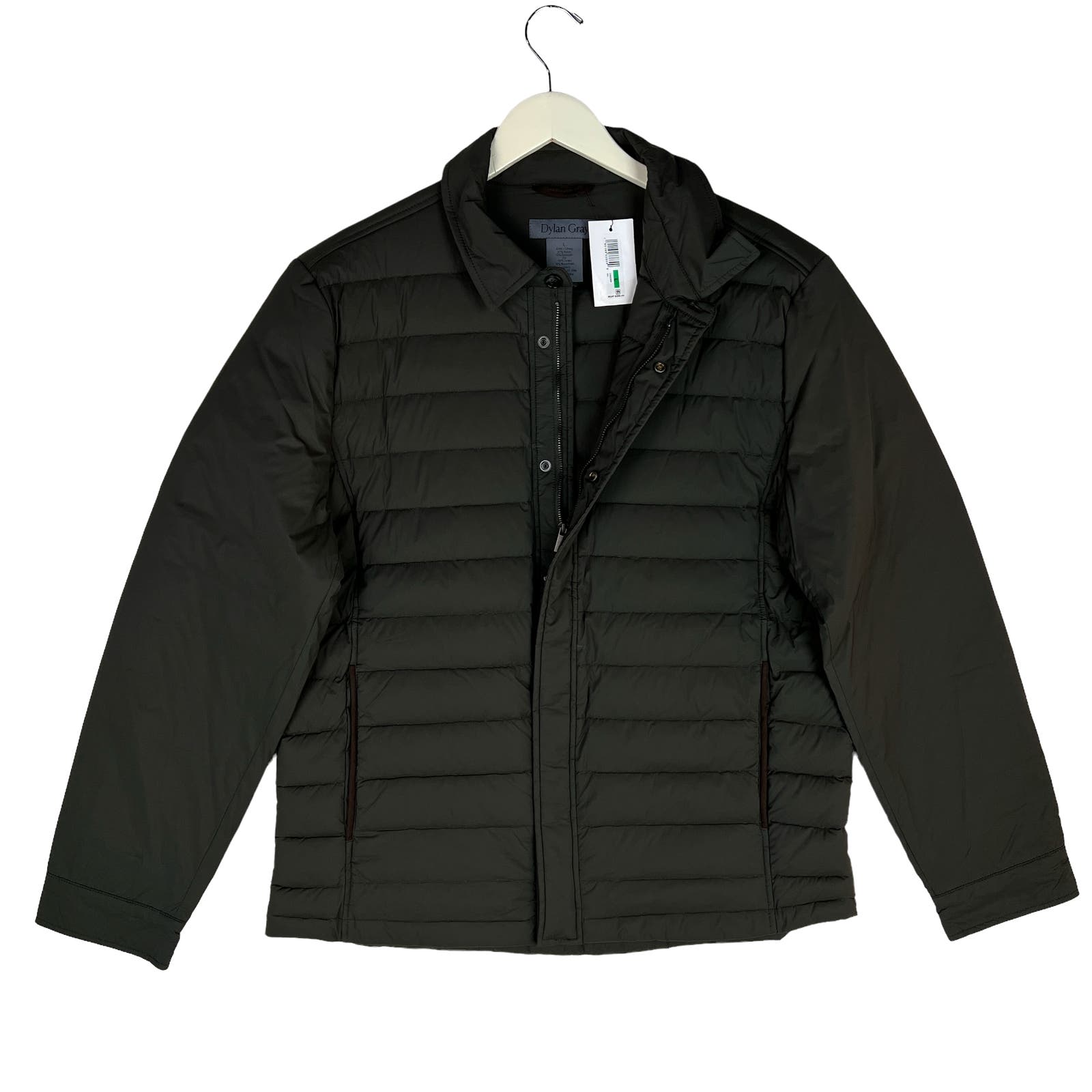 Dylan Gray Men Olive Green Down Full-Zip US L Casual Winter Puffer