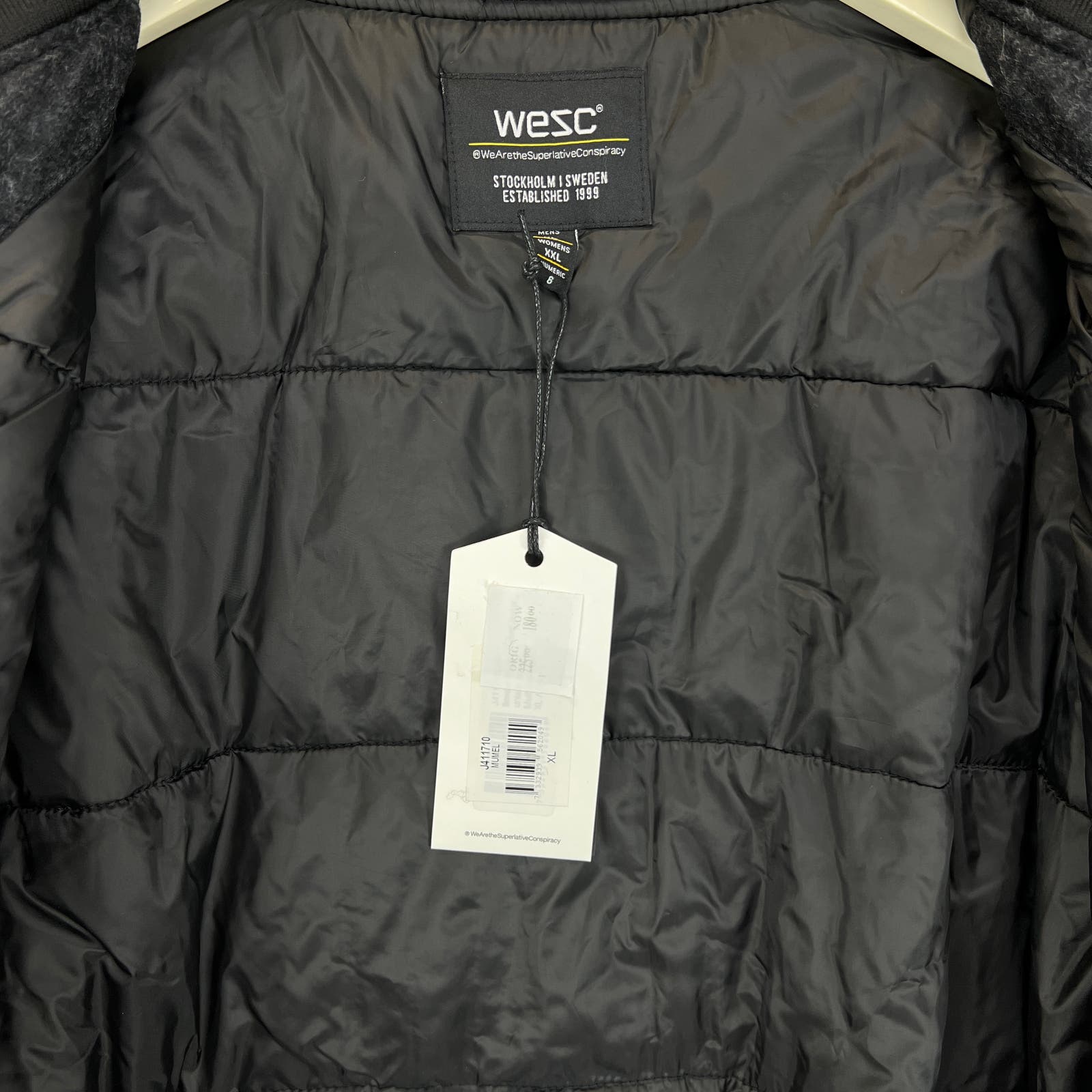 WESC Multi Gray US Men XL / Women XXL Bomber Blocked Flannel Jacket