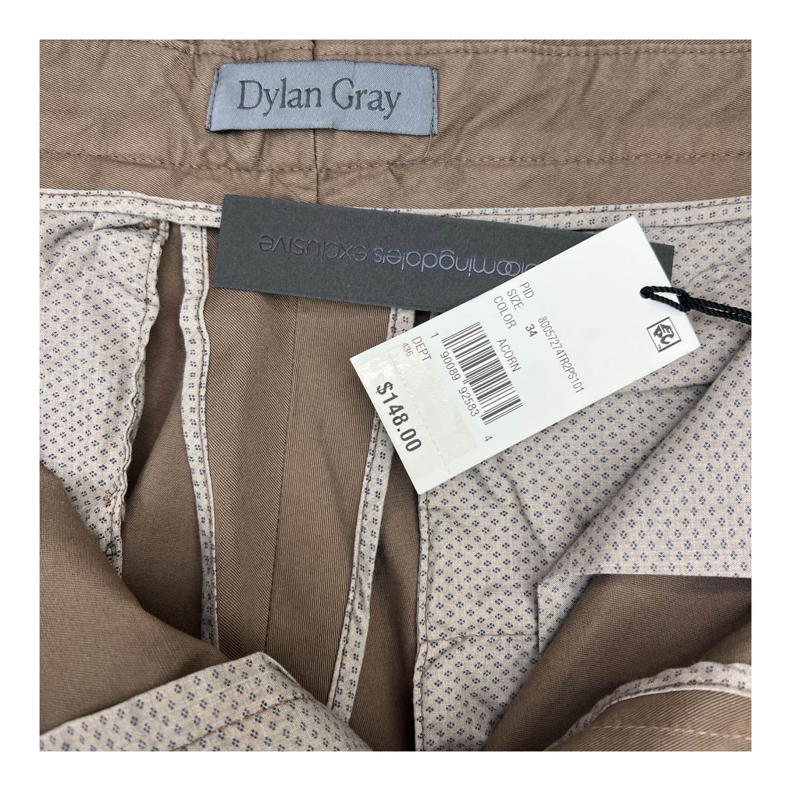 Dylan Gray Bloomingdales Men Brown Pants US 34 Regular Fit Cargo