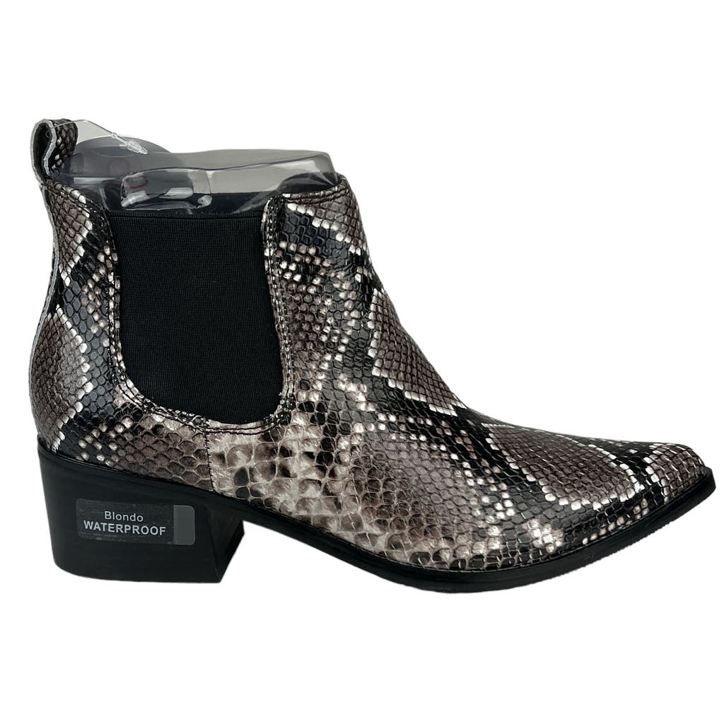 Blondo Emelia Women US 6.5 Shoes Brown Snake Leather Ankle Boots