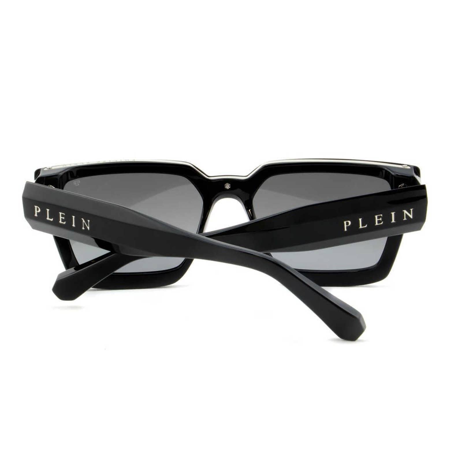 Men Black Square Sunglasses SPP005M-700X Black & Silver