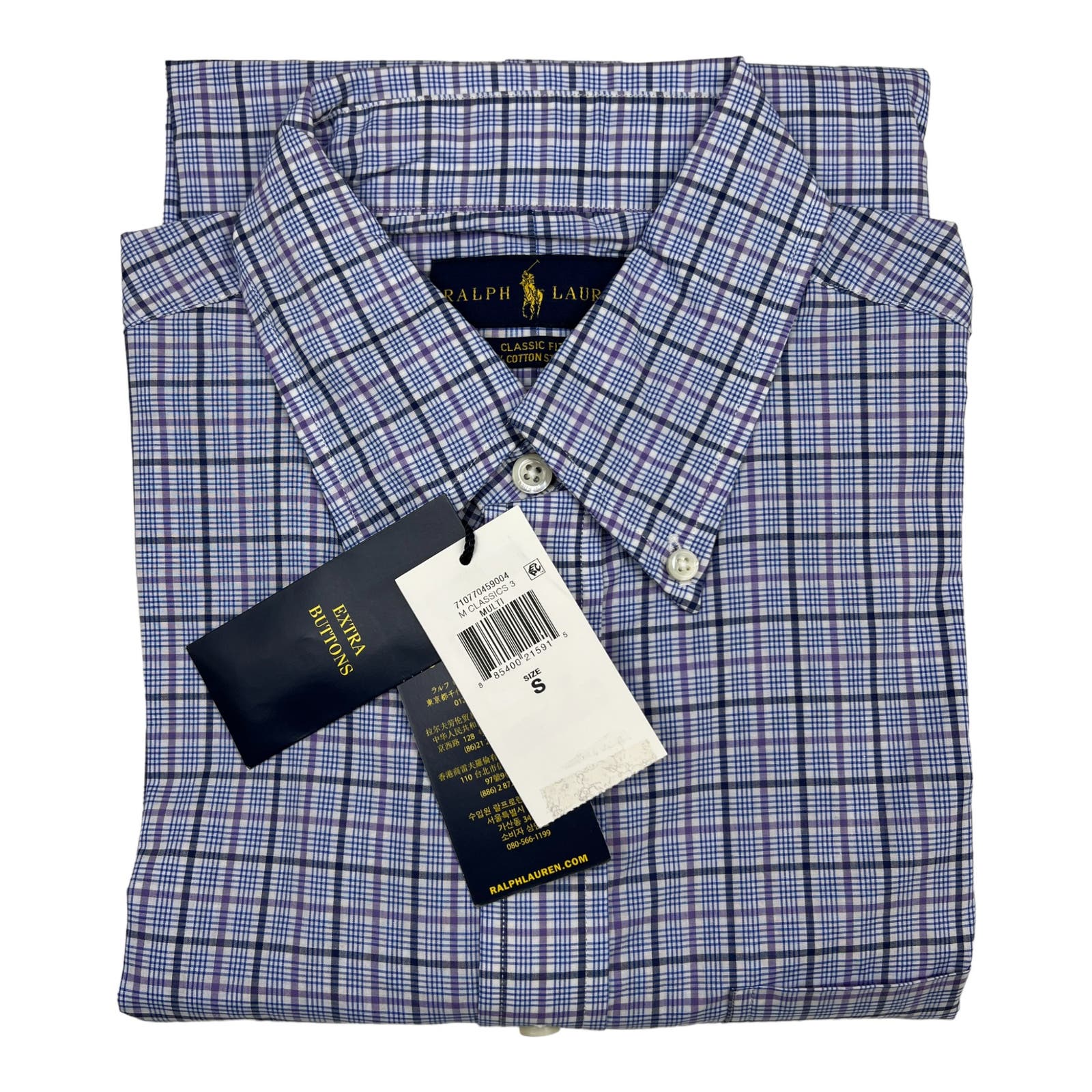 Ralph Lauren Men Blue Shirt US M Cotton Long Sleeve Button Down
