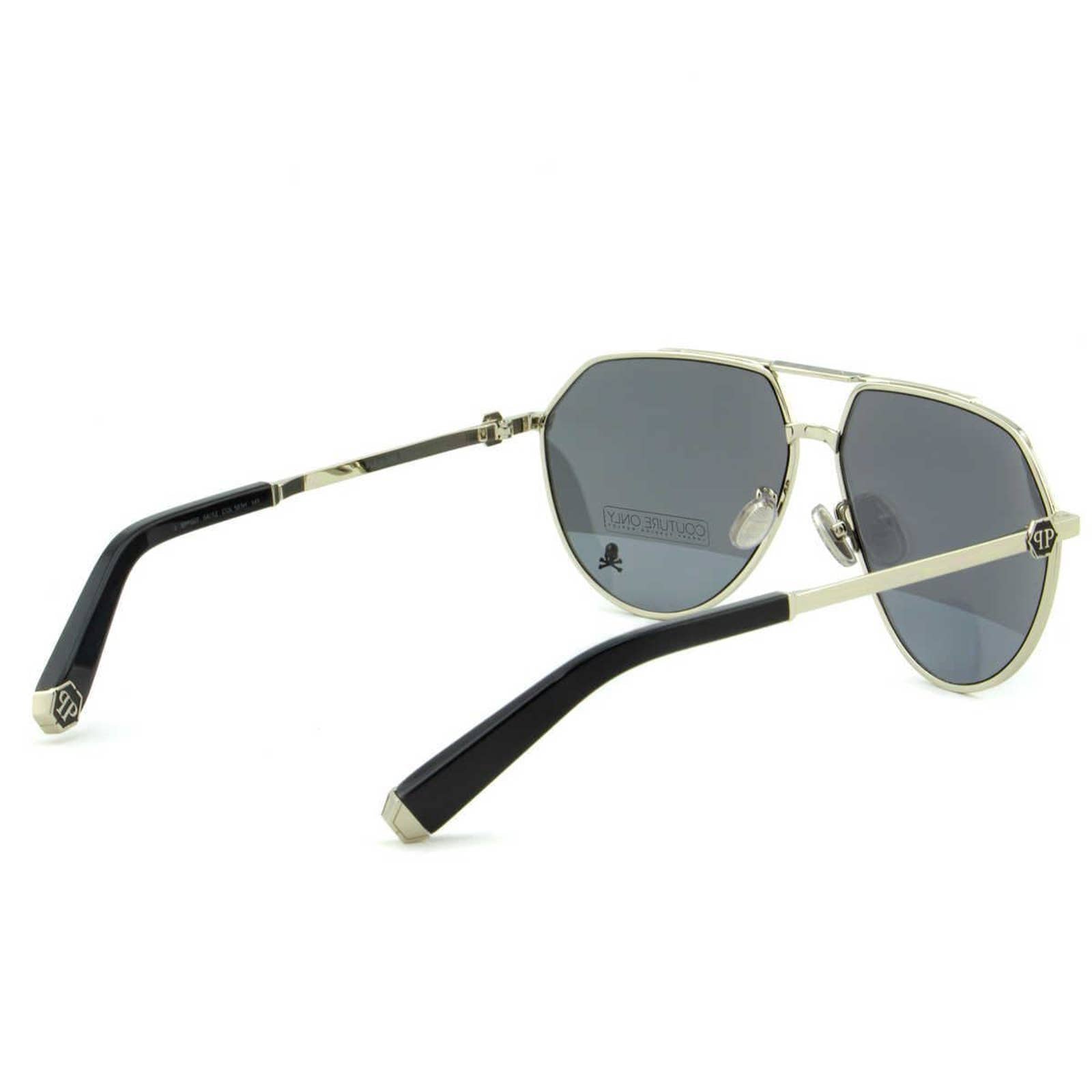 Men Silver Metal Aviator Sunglasses SPP007M-583H