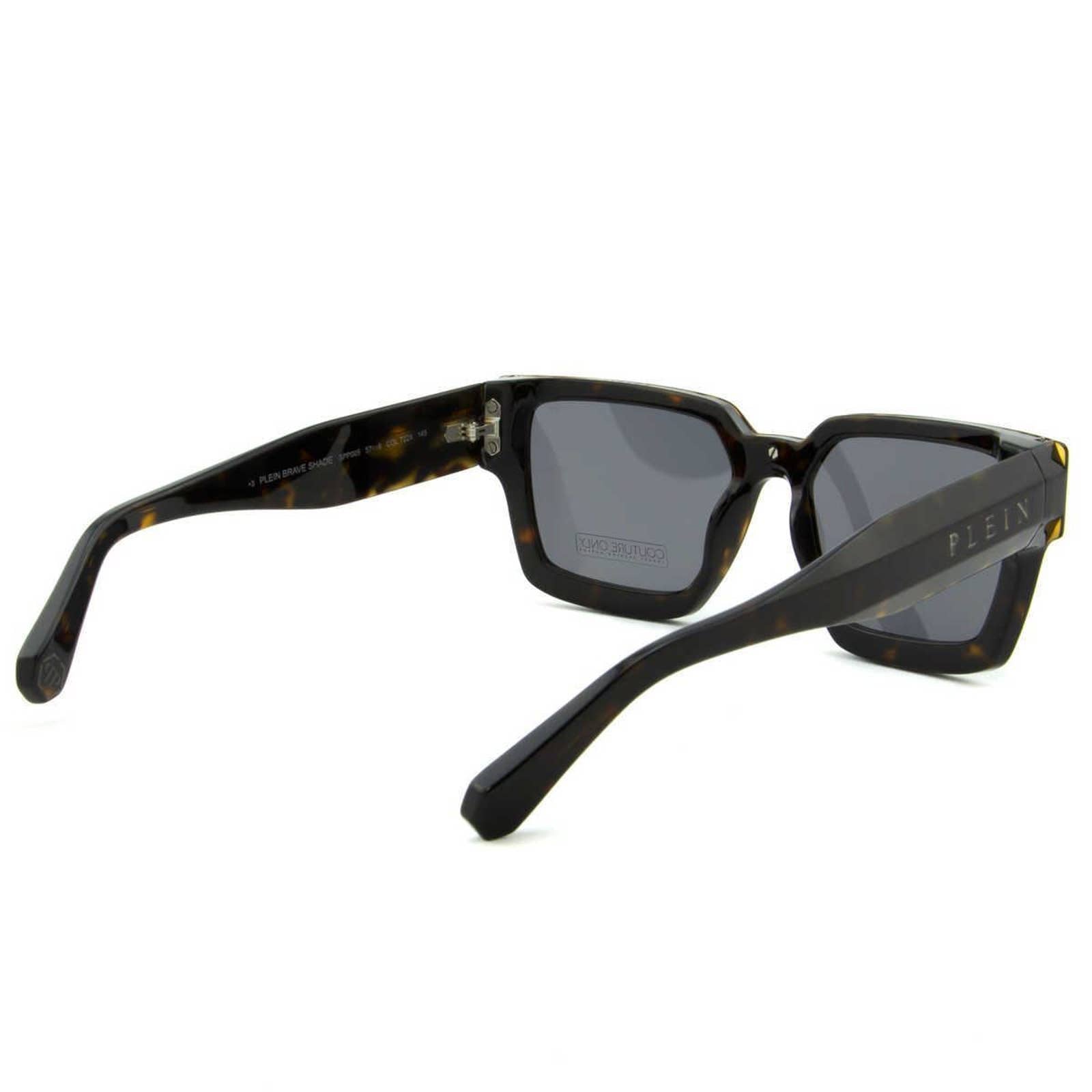 Men Havana Brown Square Sunglasses SPP005M-722X Havana Brown Acetate & Silver