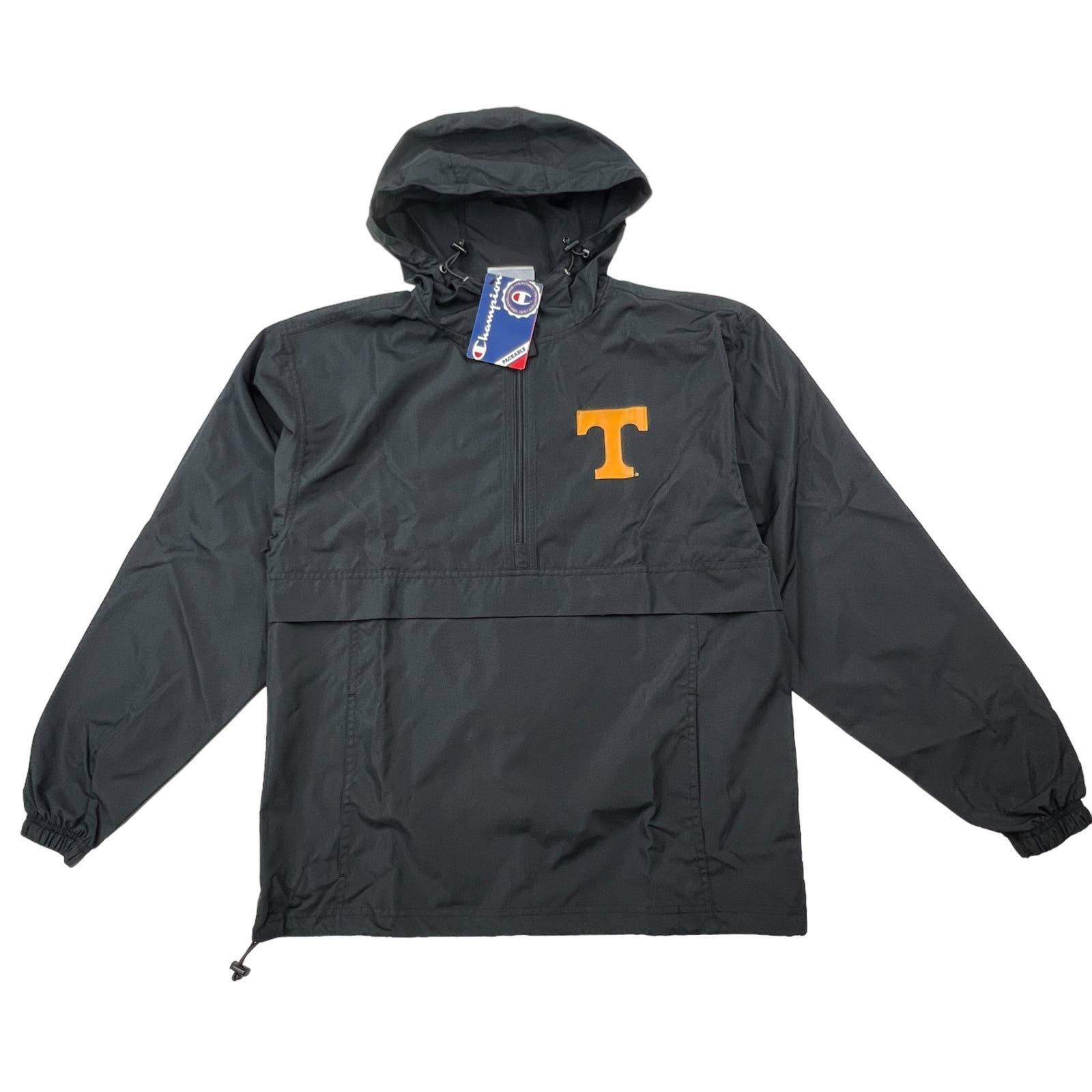 Champion Men Black Jacket US S Lightweight Windbreaker Hood Anorak