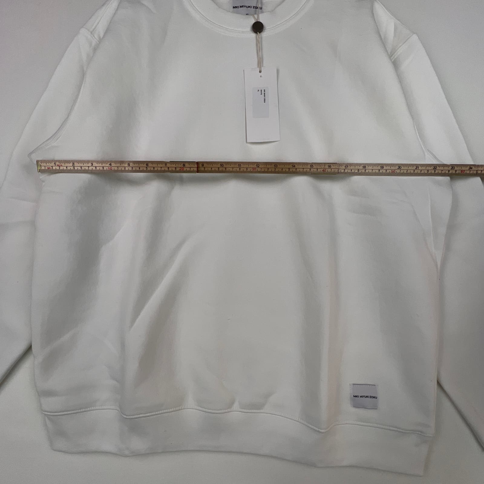 Mki Miyuki Zoku Men White Sweater US XL Basic Crew Sweatshirt