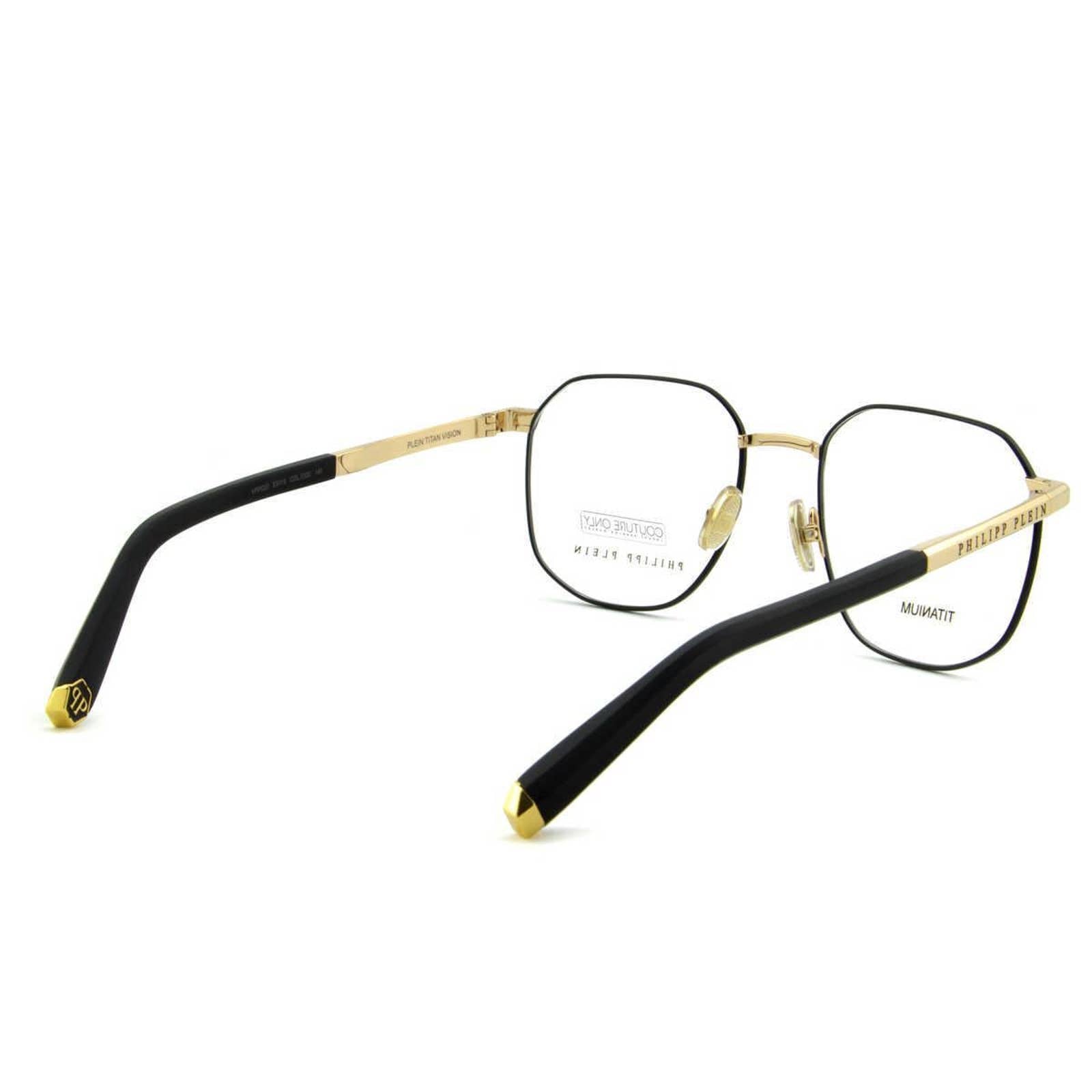 Men Optical Square Black Gold Titanium VPP020M-0302