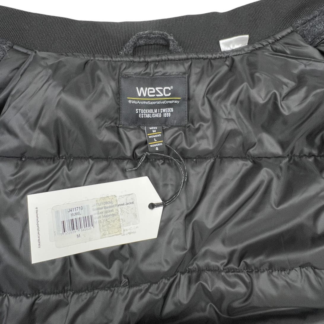 Wesc Mumel Men US M Melange Grey Jacket Flannel Bomber