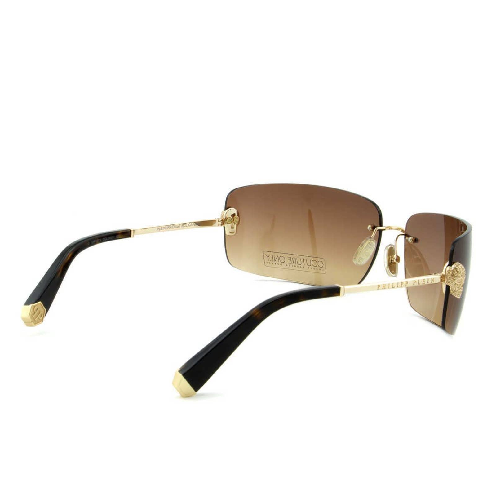 Women Titanium Rimless Brown Sunglasses SPP027S-300Y