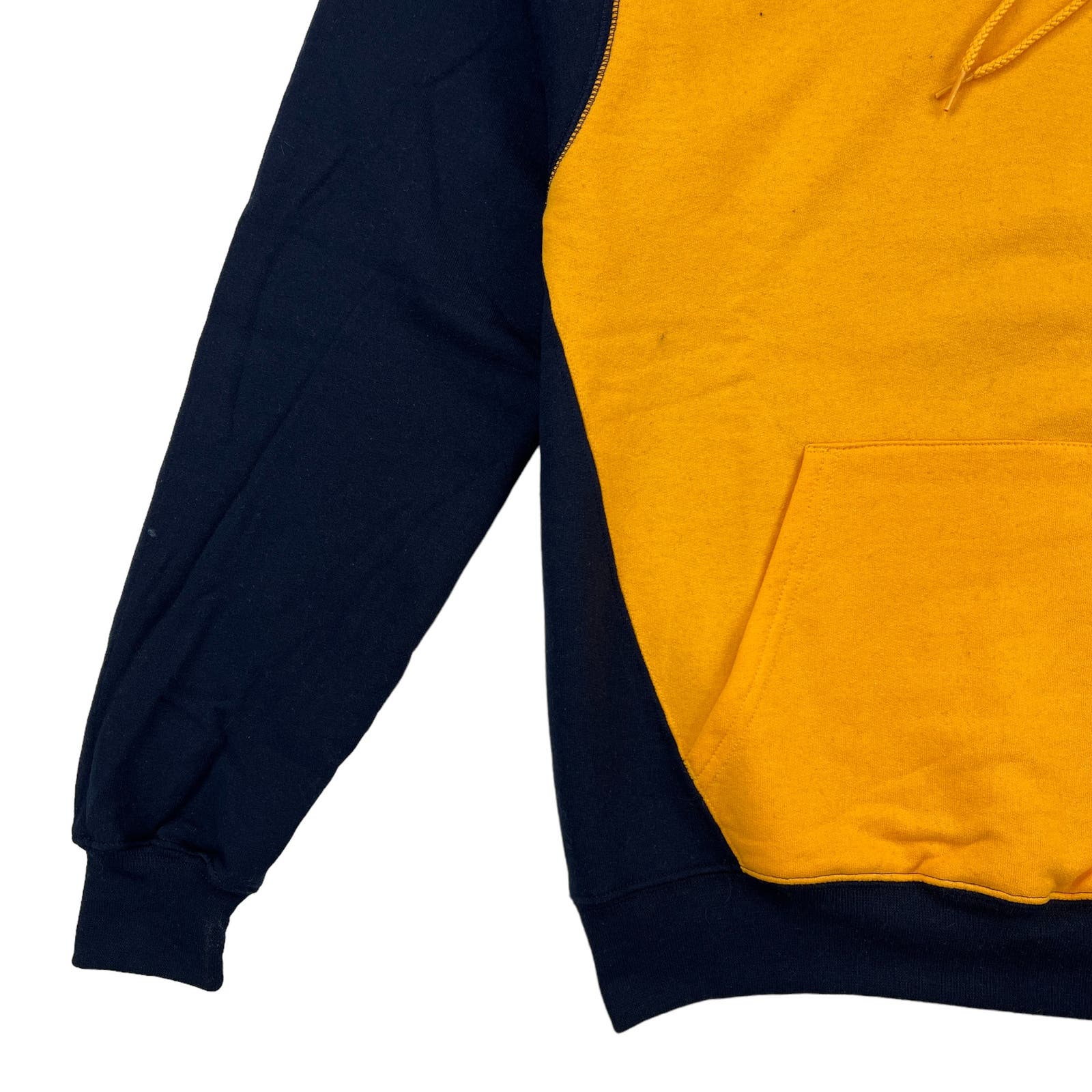 Champion Men US S Navy Blue Orange Double Dry Eco Fleece Hoody