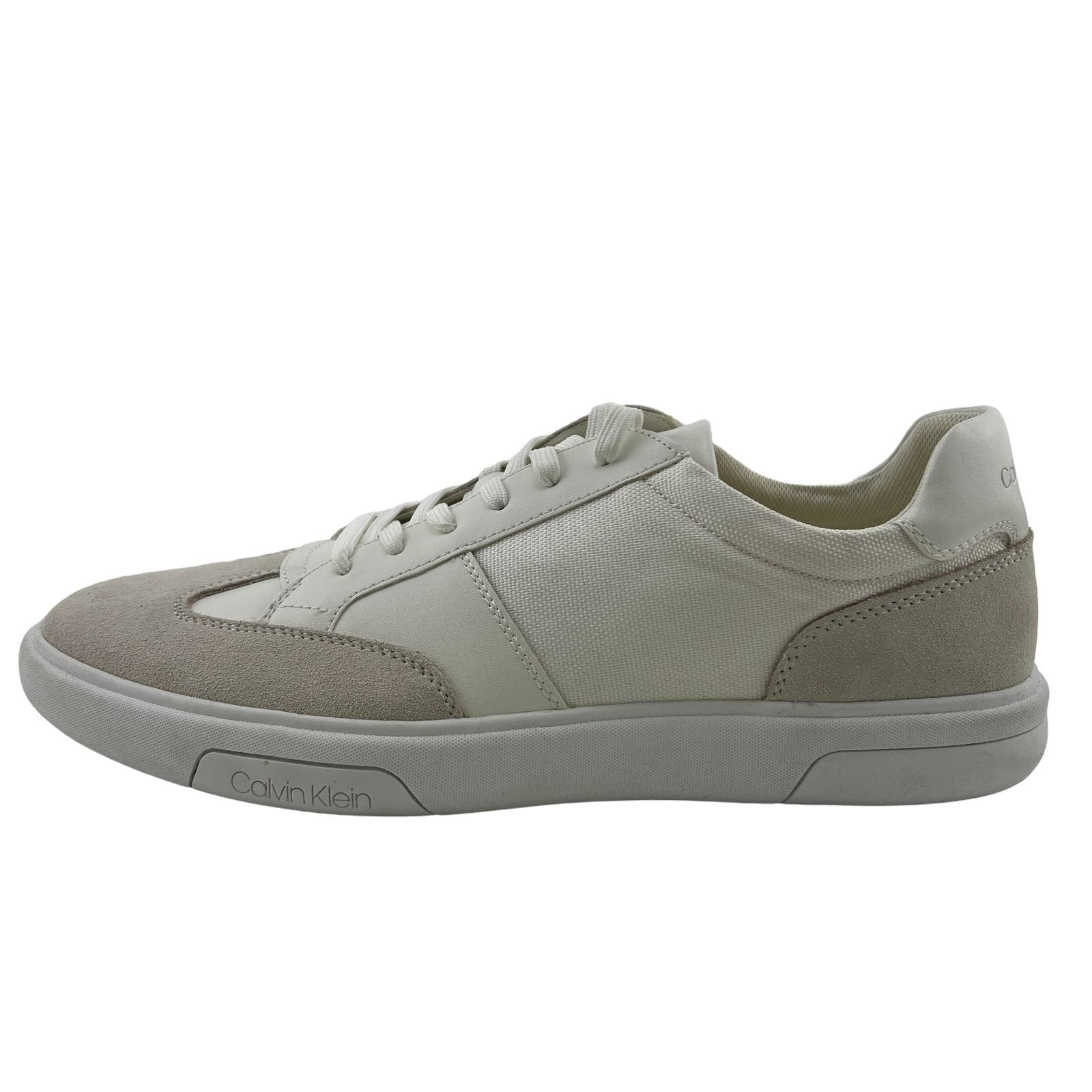 Calvin Klein Men US 10.5 White Leather / Suede Sneakers