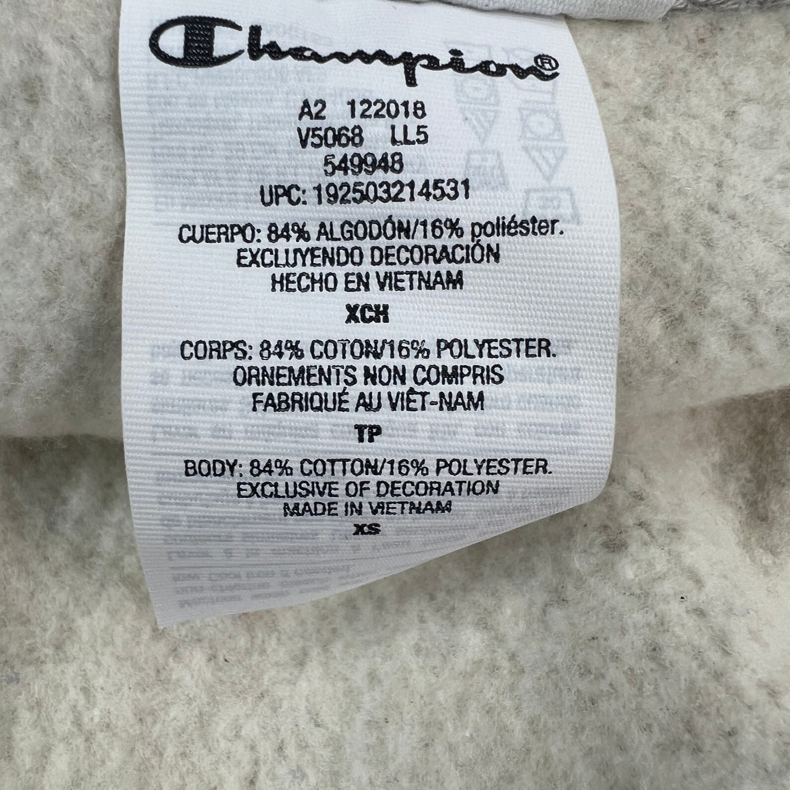 Champion Men Grey Full Zip Track Jacket US XS Reverse Weave Colorblock