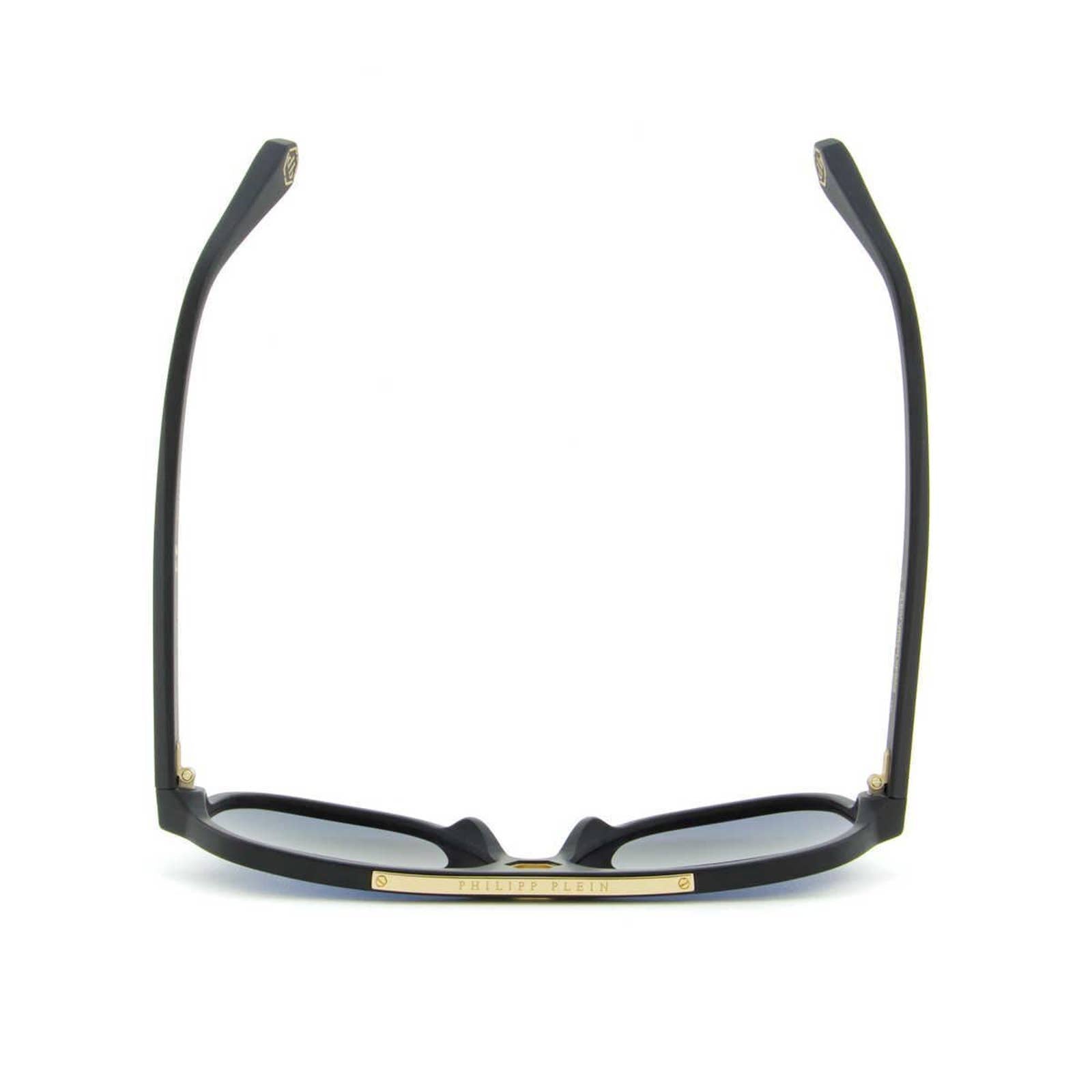 Men Black Aviator Sunglasses SPP004M-0703 Blue Lens