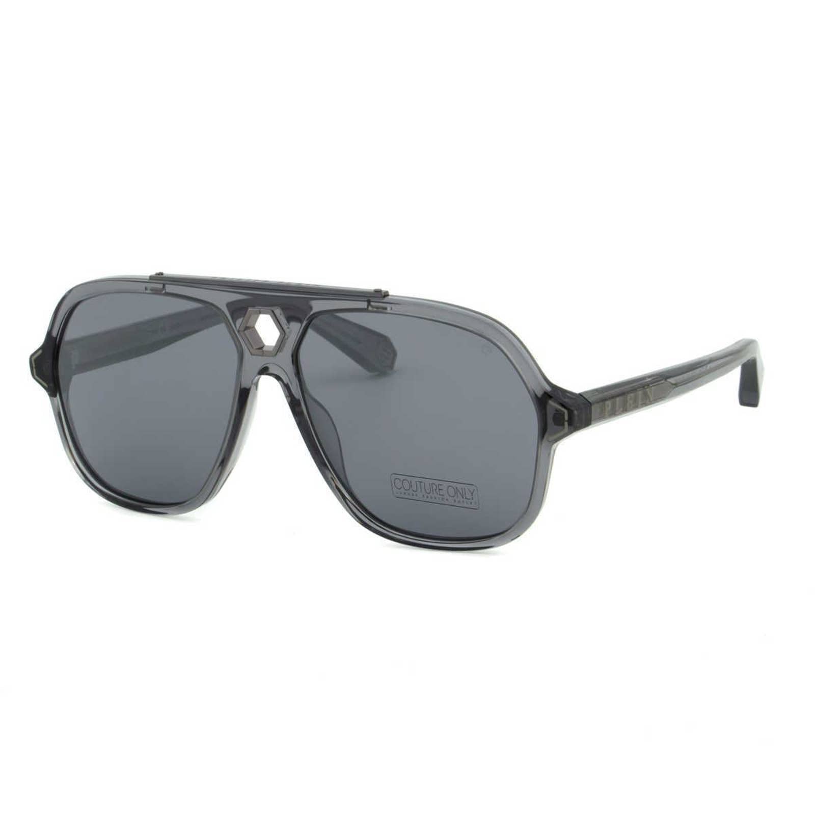 Men Gray Translucent Square Sunglasses SPP004V-9MBX