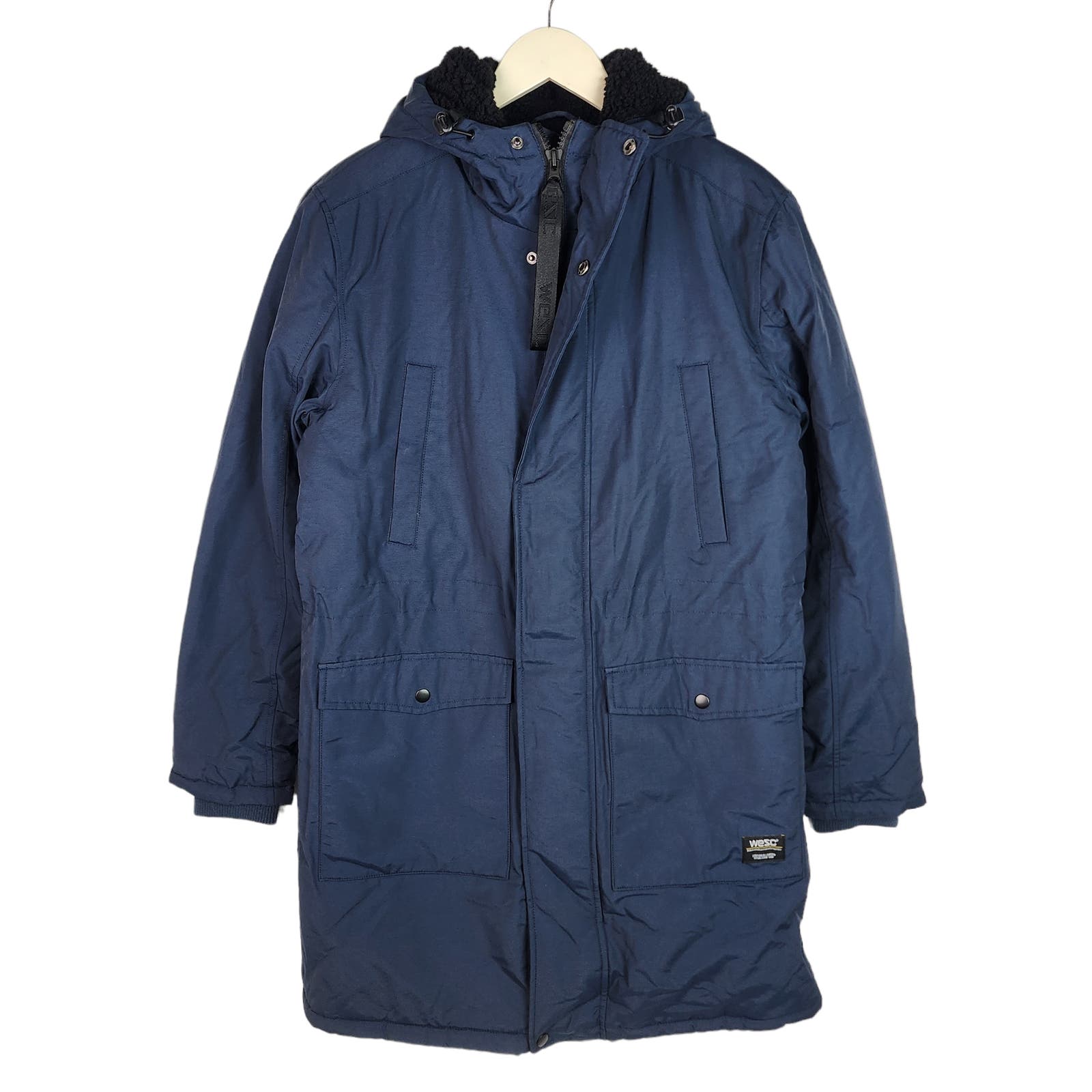Wesc Men Blueberry Blue US M Full Zip Winter Parka Jacket