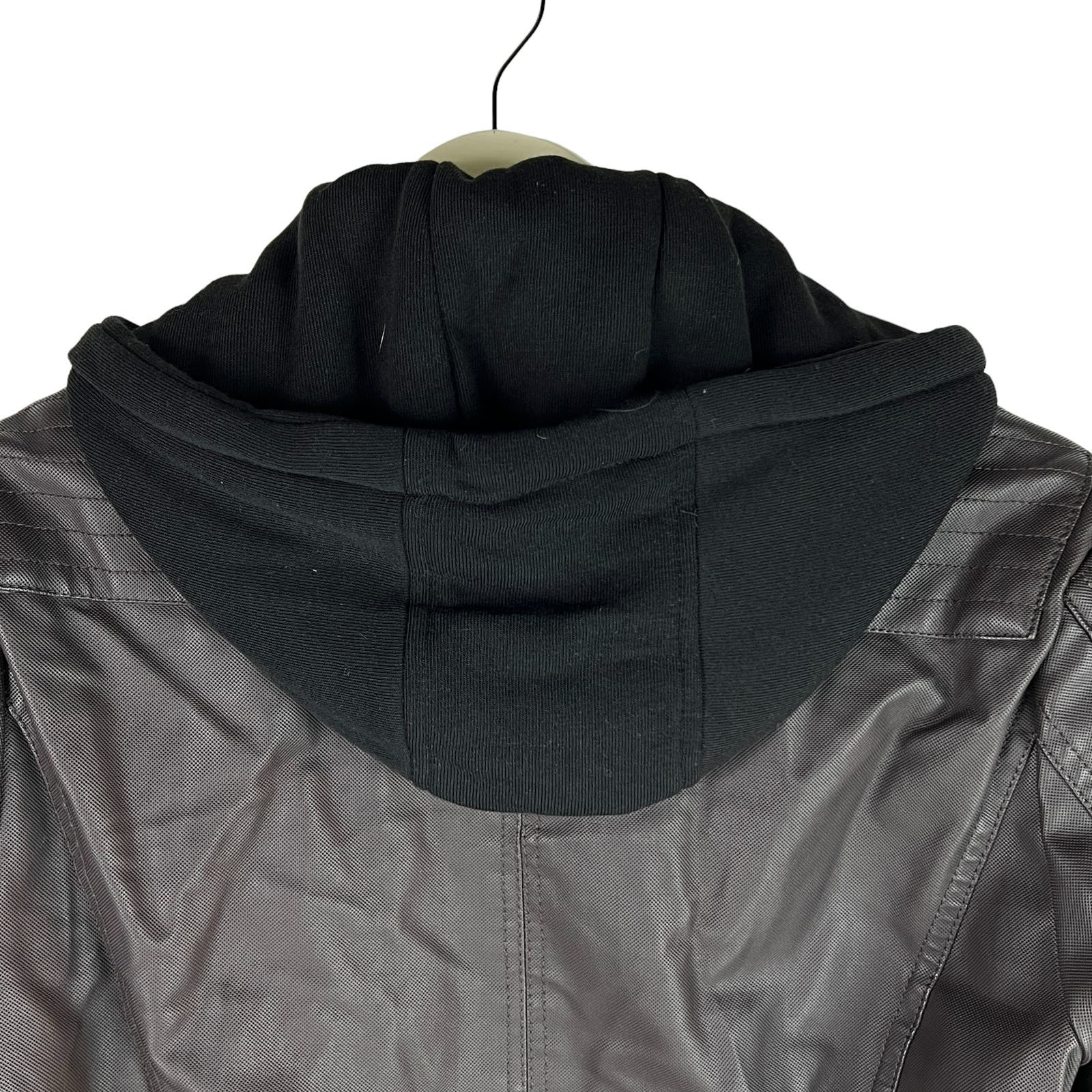 XRAY Jeans Men US S Brown Faux PU Leather Biker Jacket