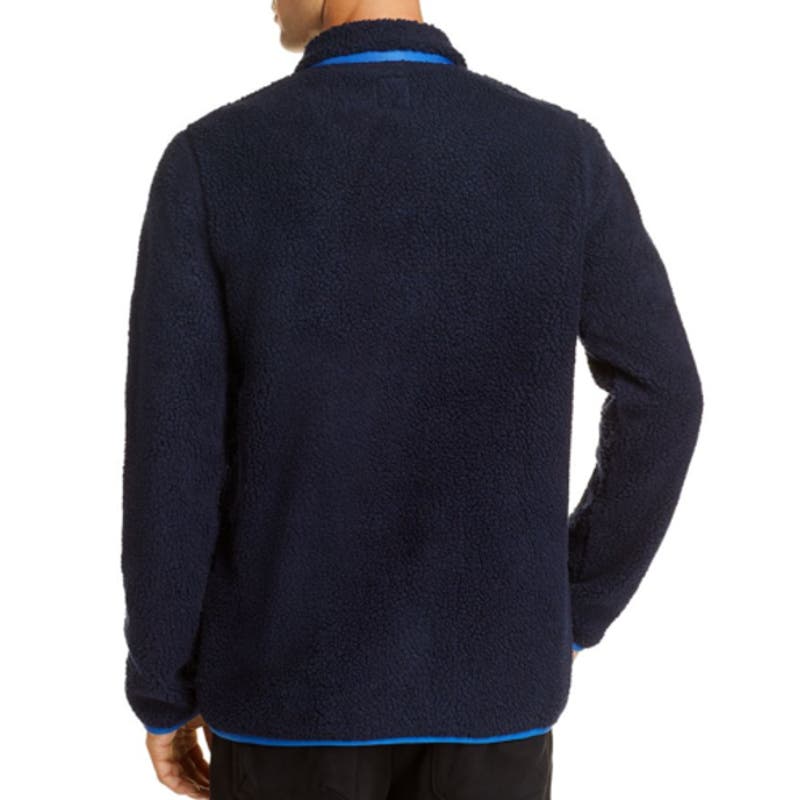 Pacific & Park Men US S Navy Blue Sherpa Zip-Up Fleece Jacket
