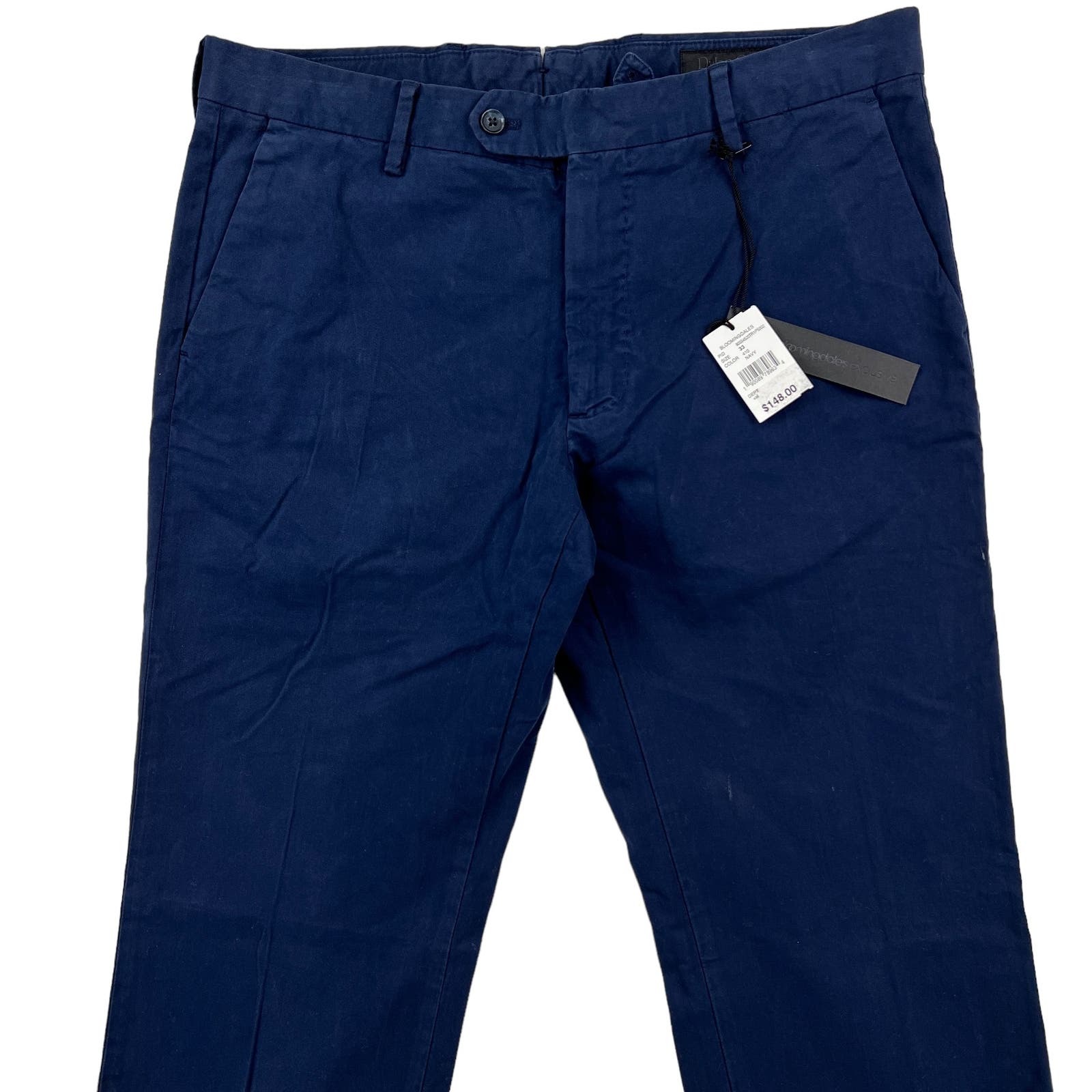 Dylan Gray Men Navy Blue Chinos Pants Slash Pockets Classic EU 33