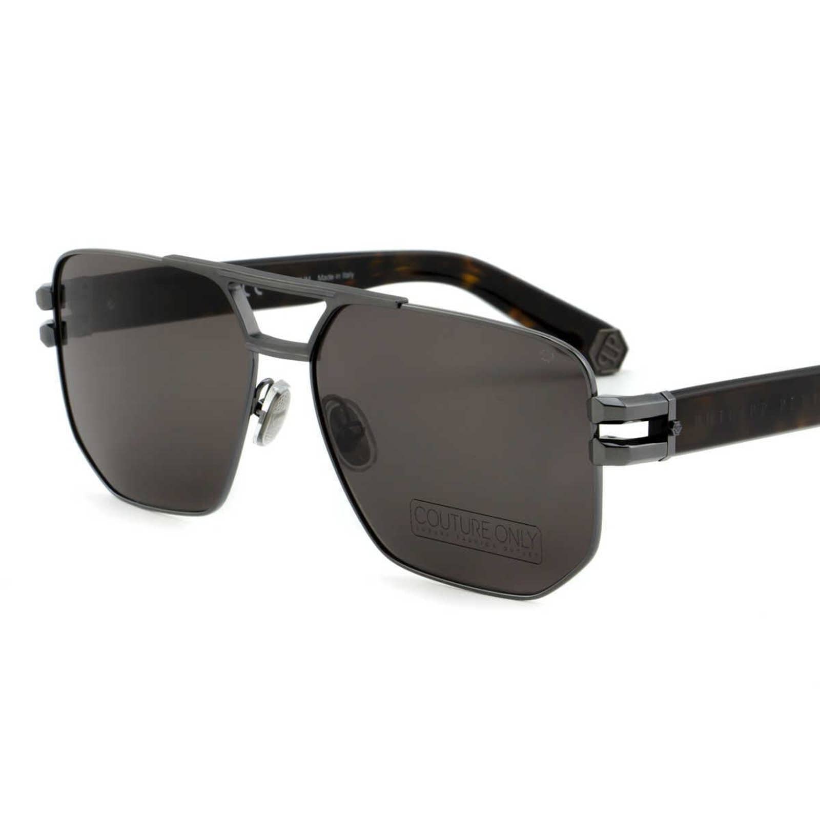 Men Gunmetal Titanium Square Sunglasses SPP012M-0584