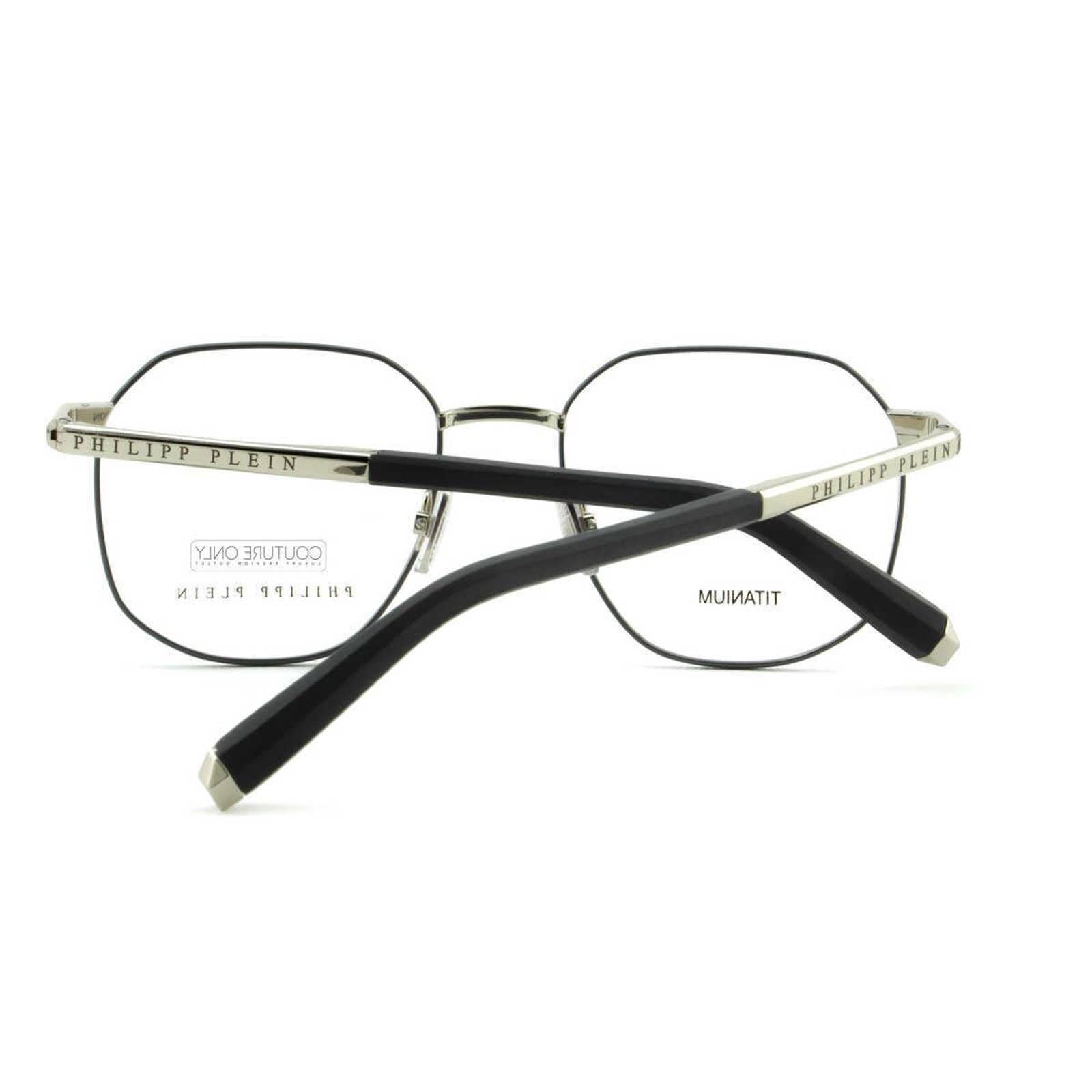 Men Optical Geometric Square Silver Titanium Glasses VPP020M